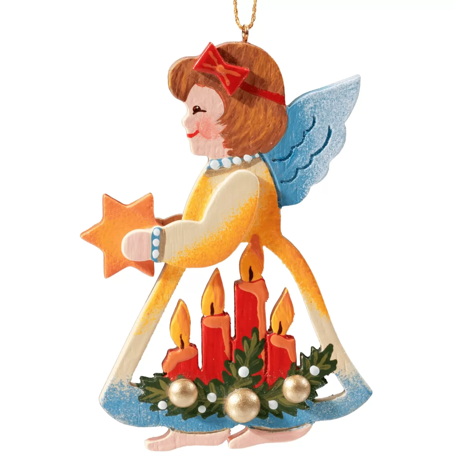 * Wood Tree Decorations>Advent Angel