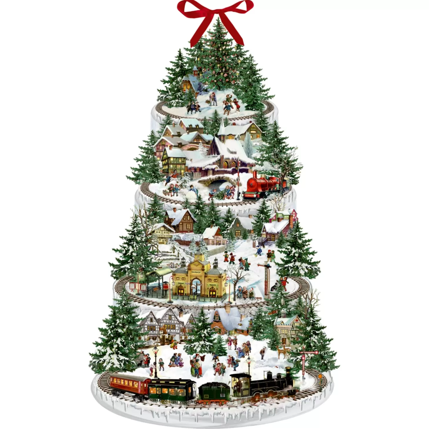 * Advent Decorations & Calendars>Advent Calendar "Railroad Fir Tree", Large