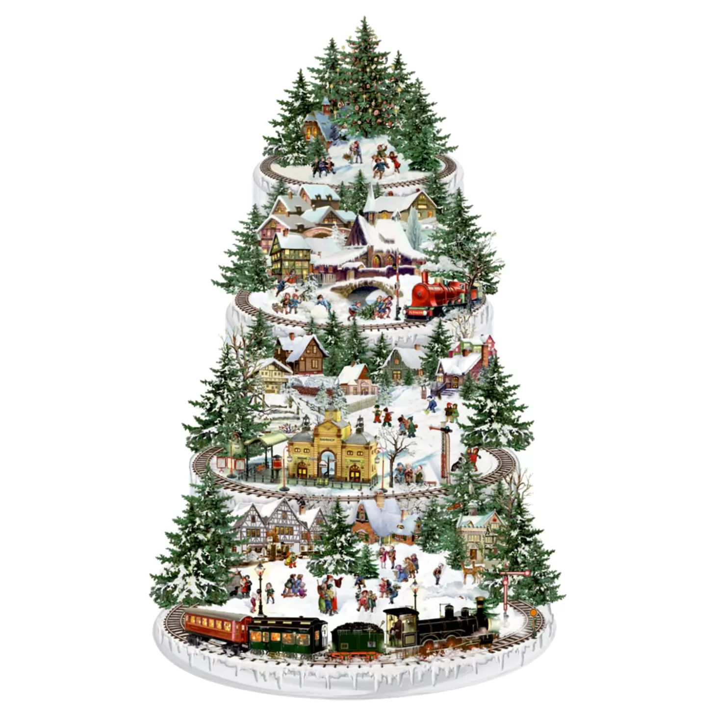 * Advent Decorations & Calendars>Advent Calendar "Railroad Fir Tree", Small