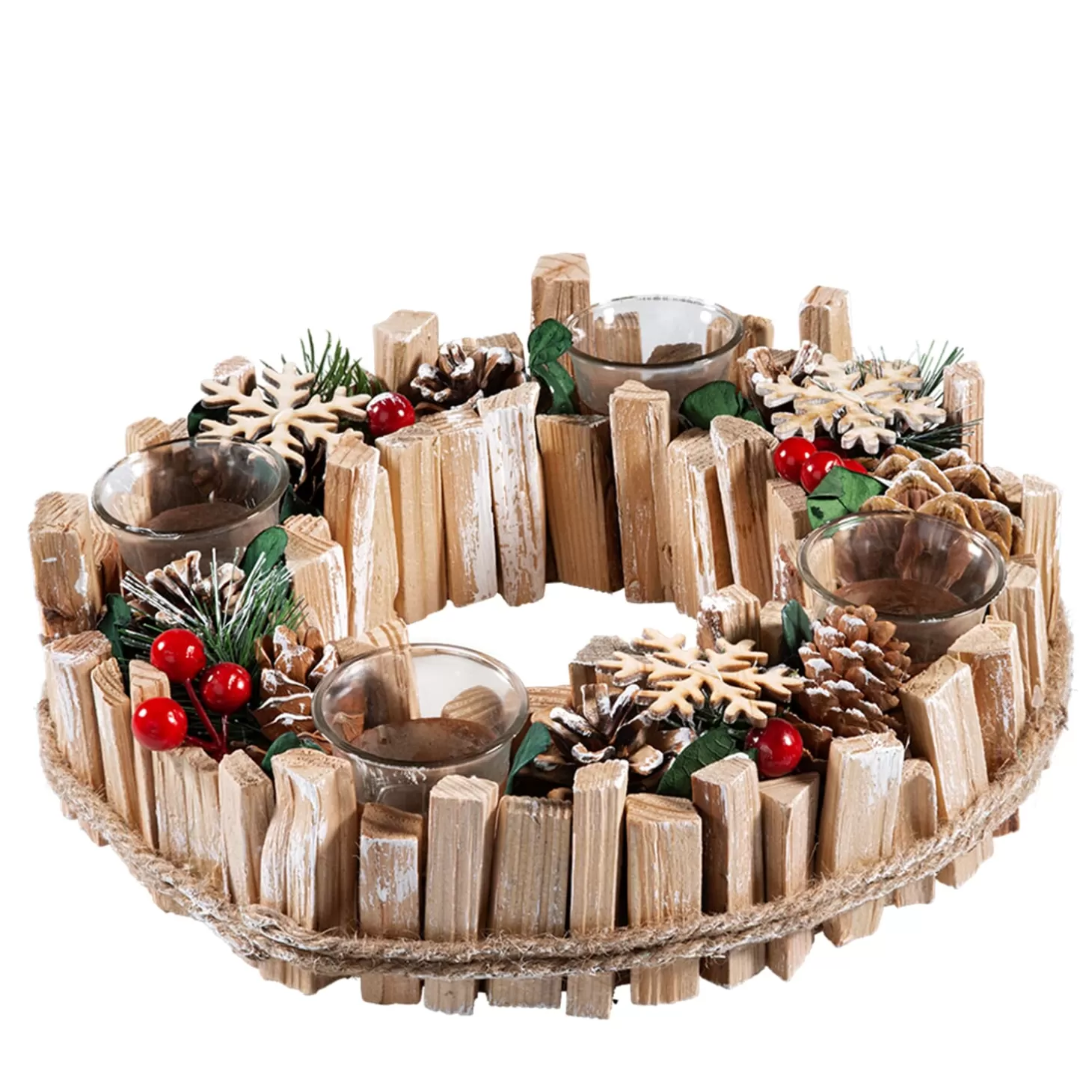 * Home Decorations>Advent Wreath With Red Fruits And Pine Cones