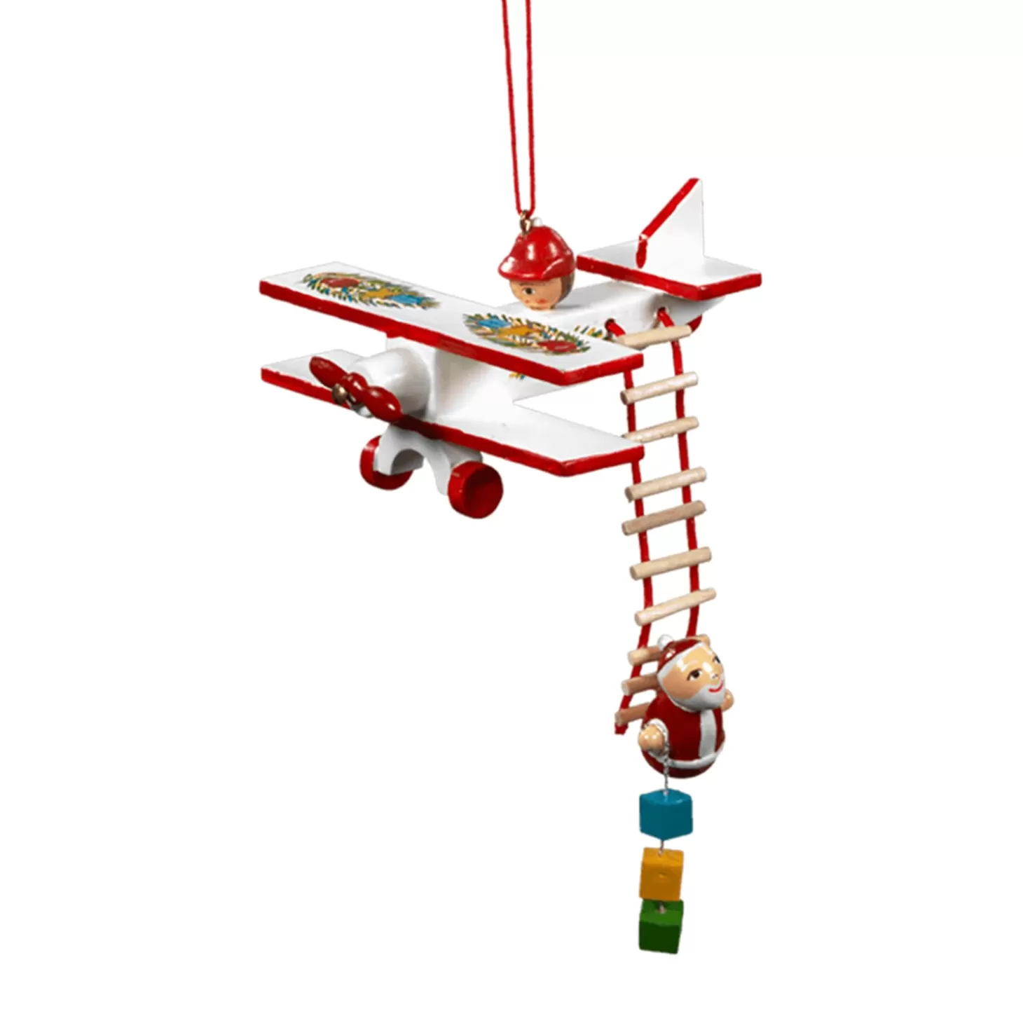 * Wood Tree Decorations>Airplane With Santa