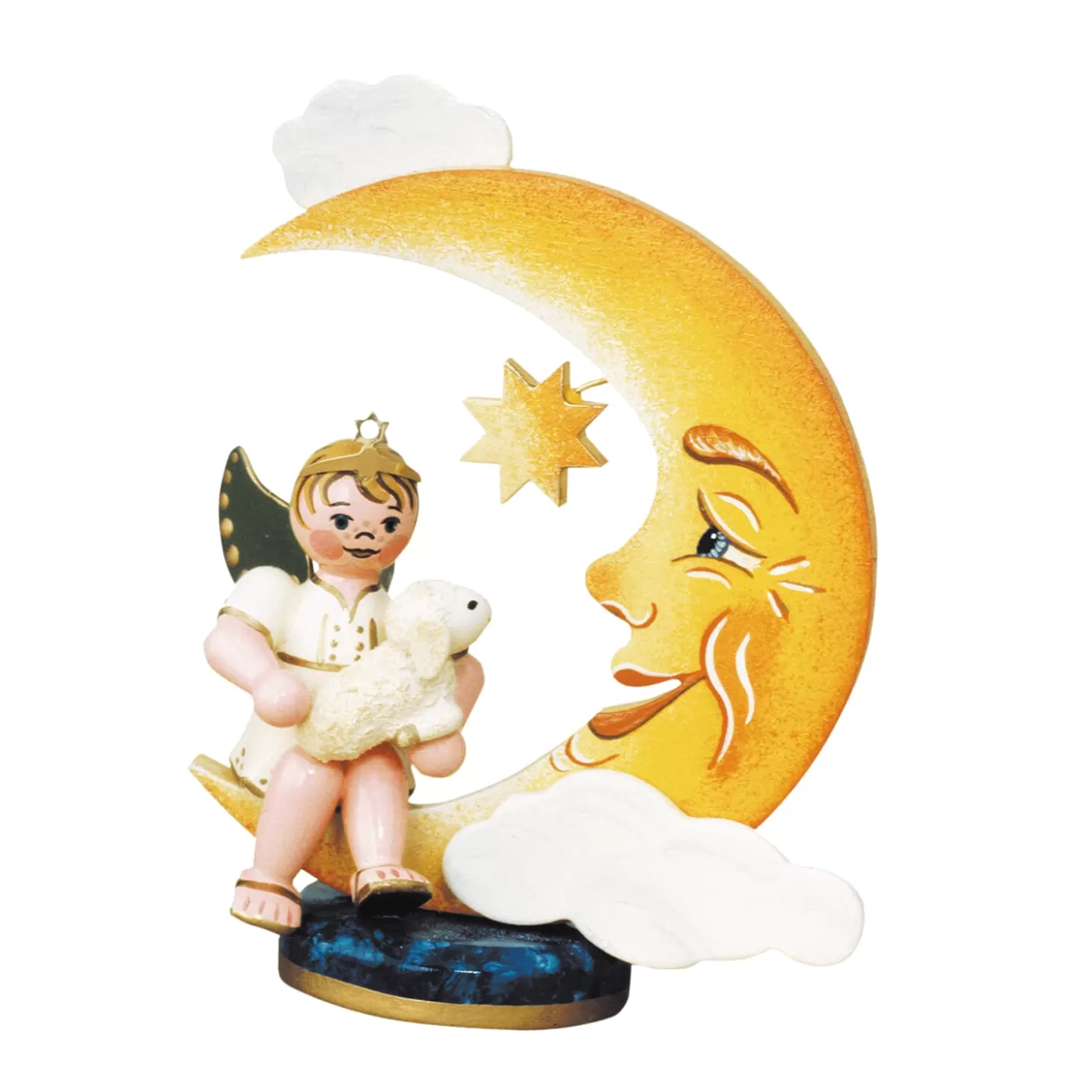 Hubrig Volkskunst Hubrig Miniatures>Angel On Moon With Sheep