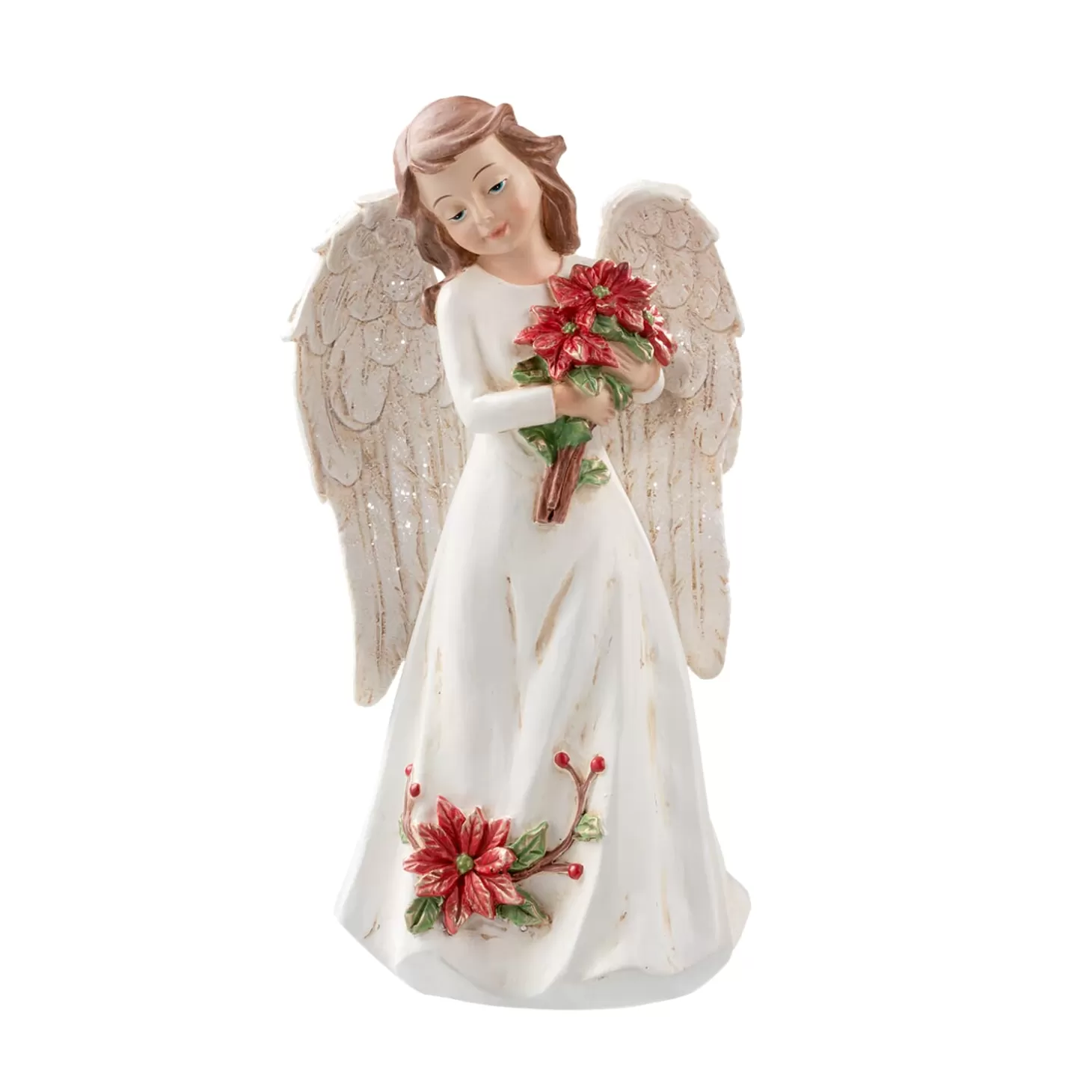 * Decorative Figurines>Angel With Poinsettias