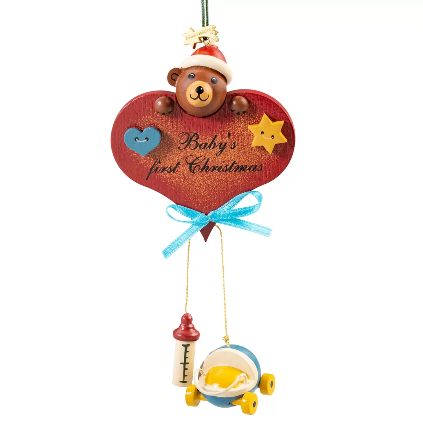 * Wood Tree Decorations>Baby's First Christmas Cuddly Bear