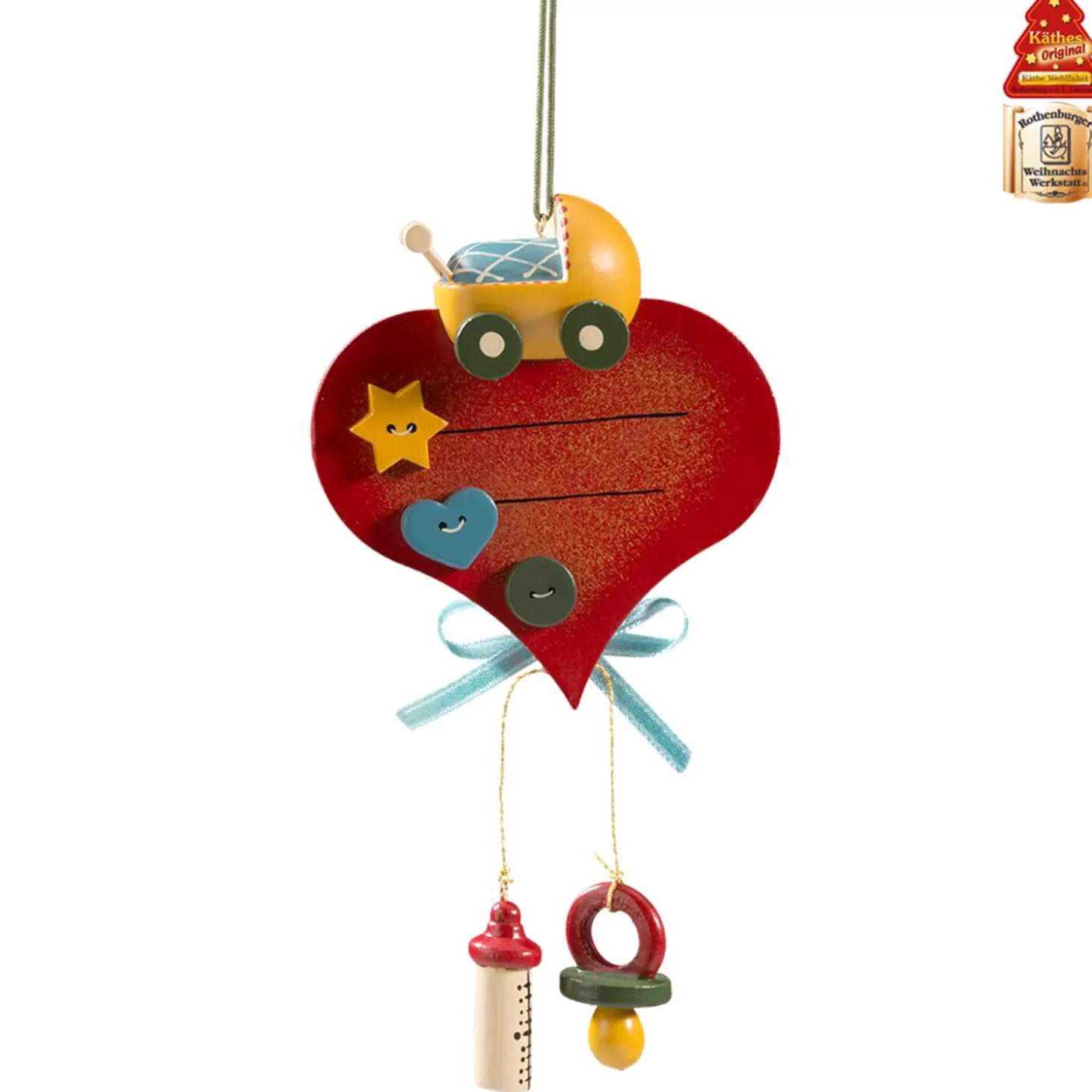 * Wood Tree Decorations>Baby's First Christmas (Pram)