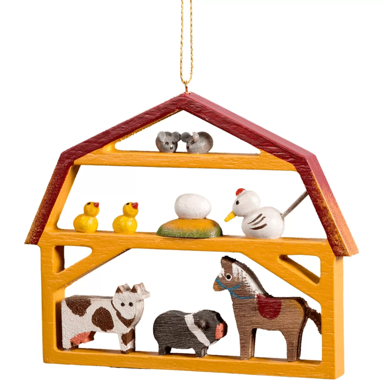 * Wood Tree Decorations>Barn With Animals