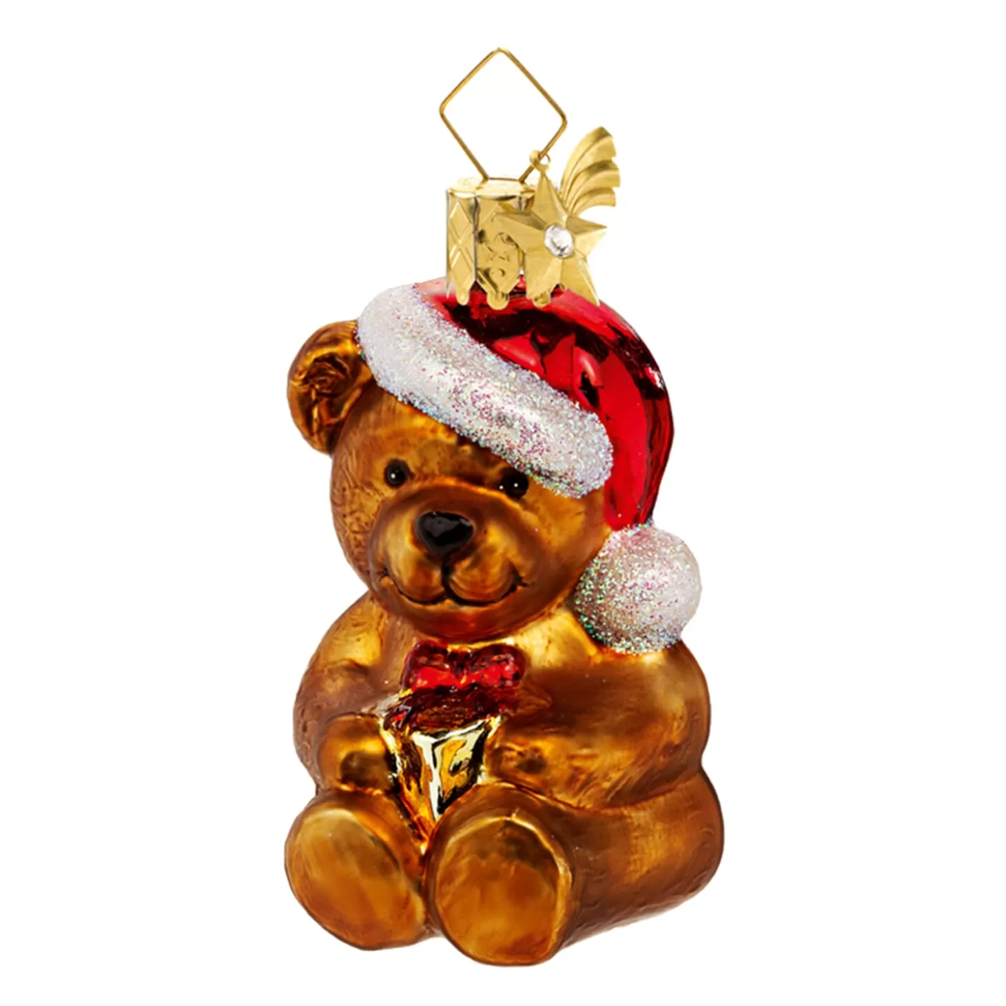 Poesie in Glas Glass Tree Decorations>Bear With Present