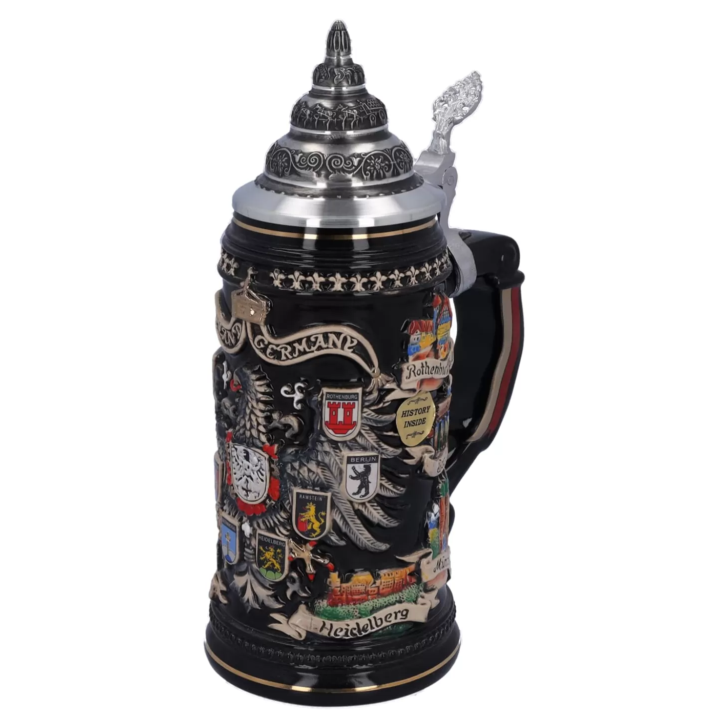 * Beer Steins>Beer Stein With Tin Lid "City Arms", Gold, 0.4L