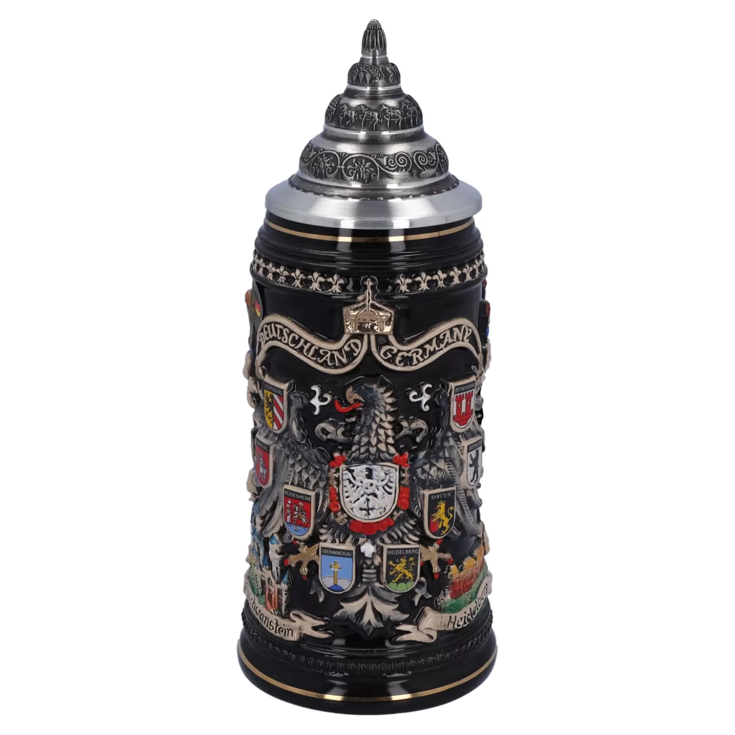 * Beer Steins>Beer Stein With Tin Lid "City Arms", Gold, 0.4L