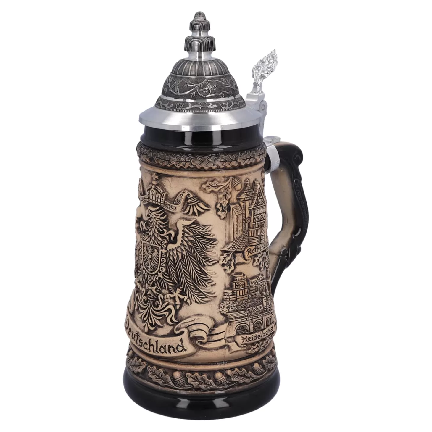 * Beer Steins>Beer Stein With Tin Lid "Germany", Brown, 0.5L