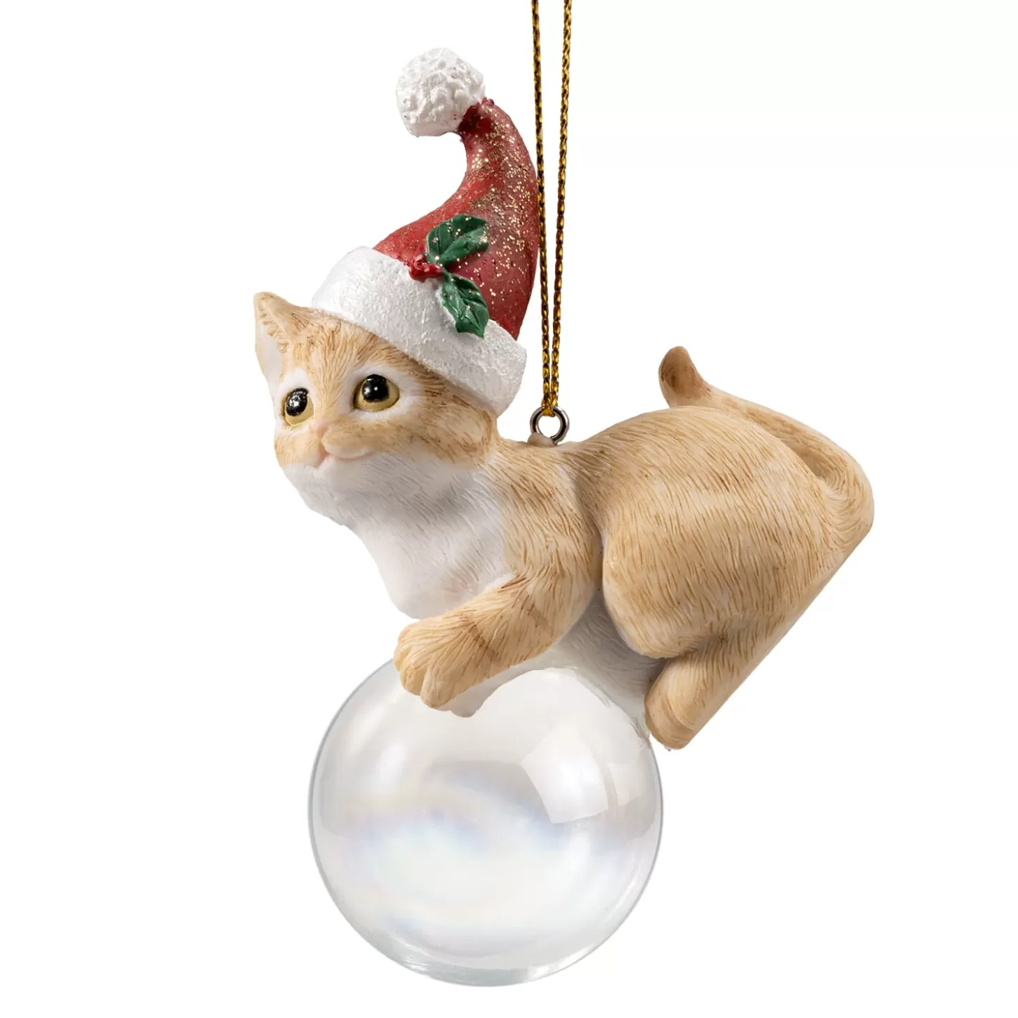 * Resin Tree Decorations>Beige Kitten On Bauble