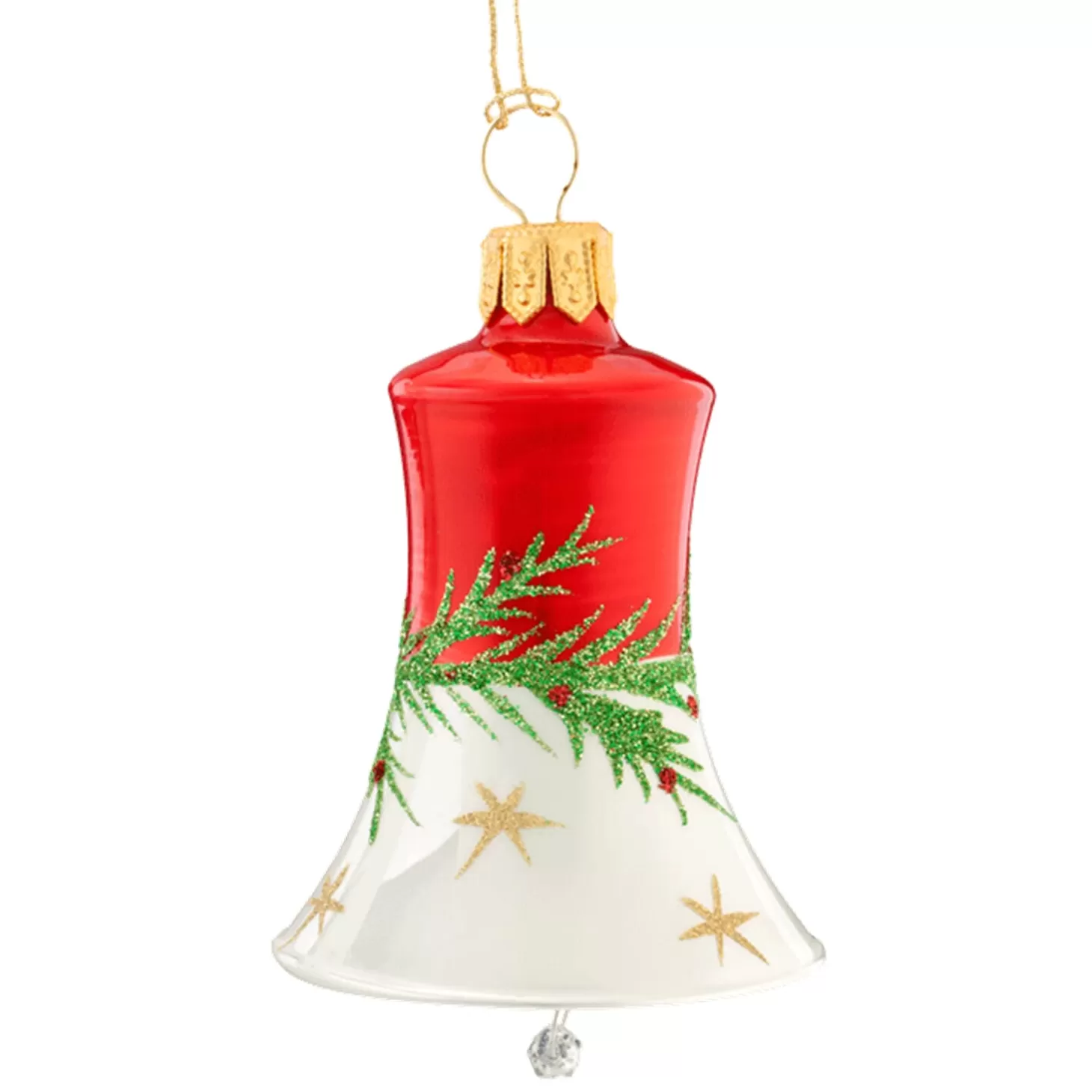 * Tree Baubles And Set Offers>Bell Red-White With Twig And Stars