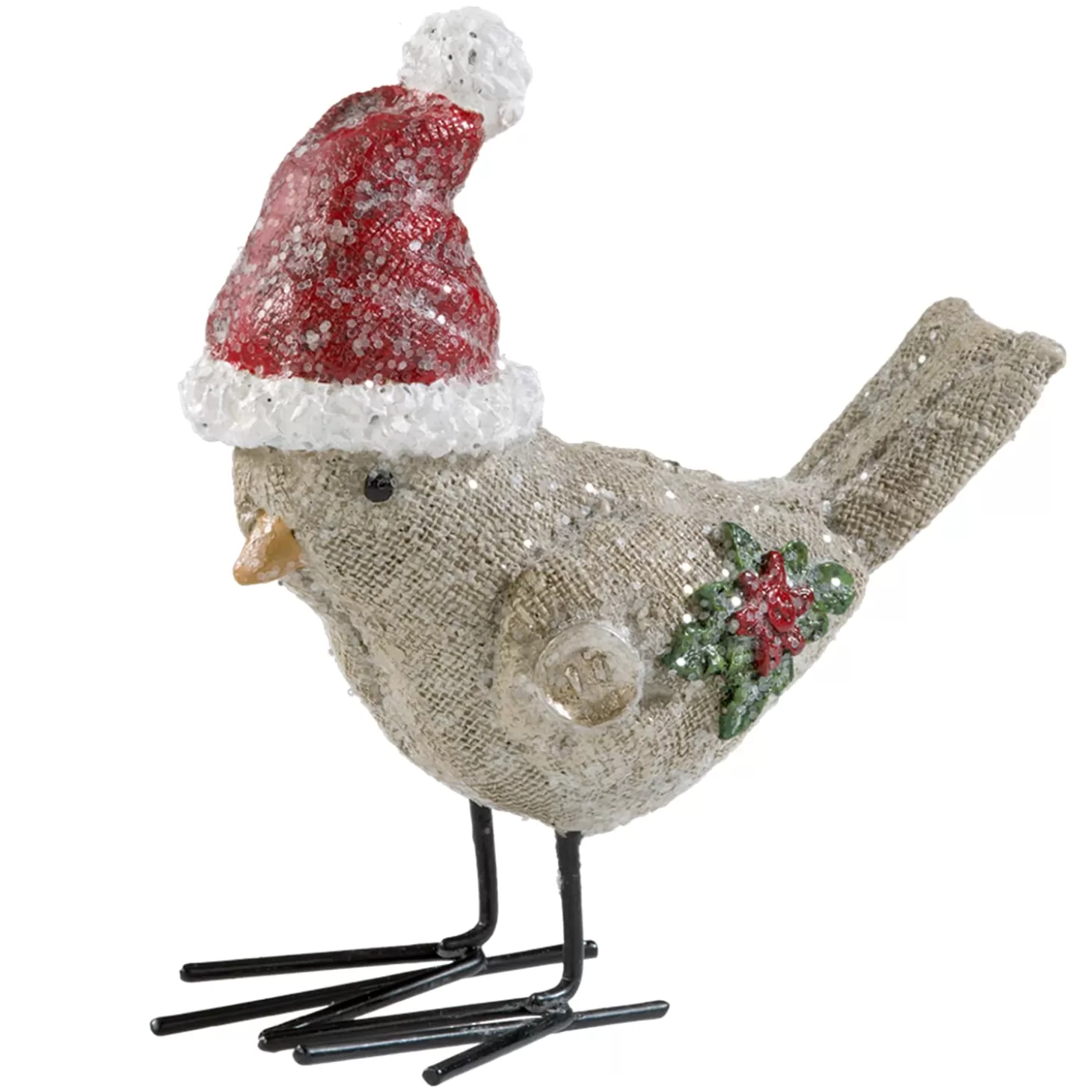 * Decorative Figurines>Bird With Christmas Cap