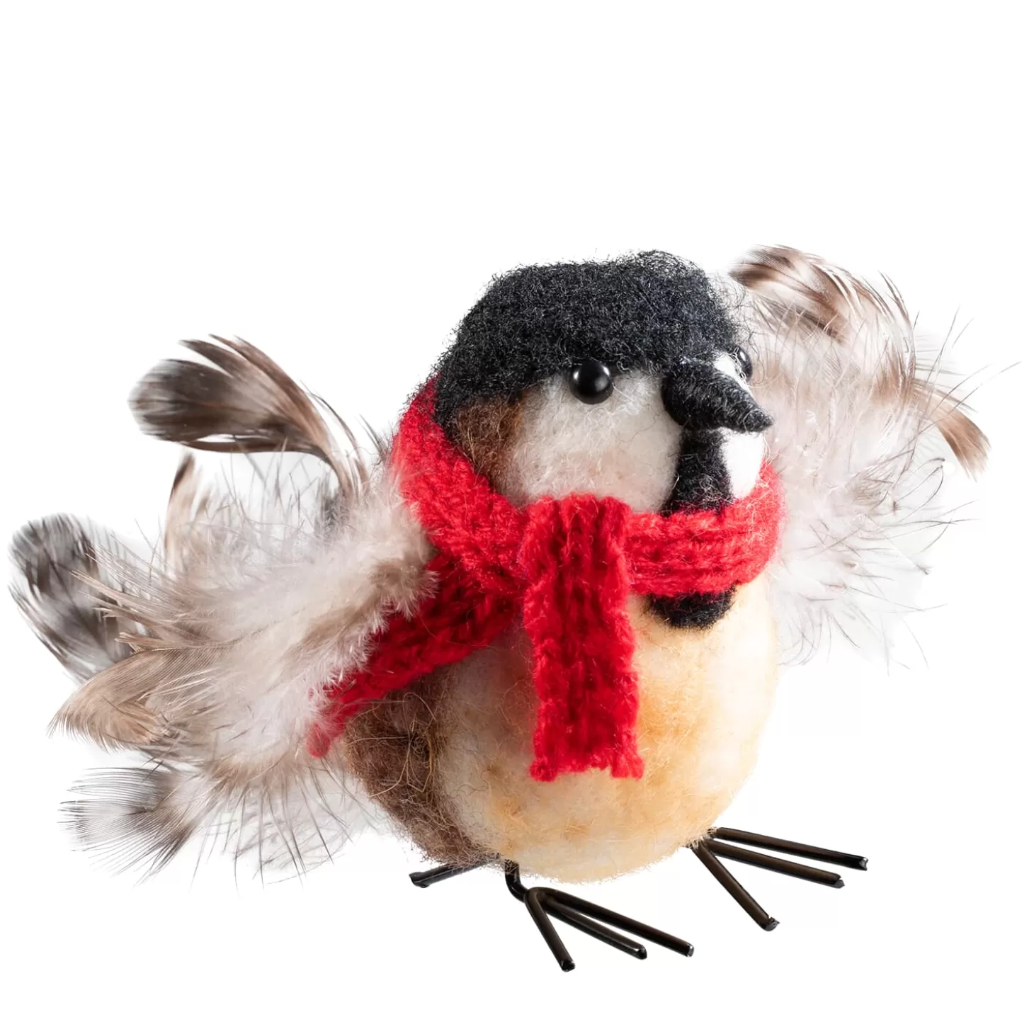 * Decorative Figurines>Bird With Scarf Made Of Felt