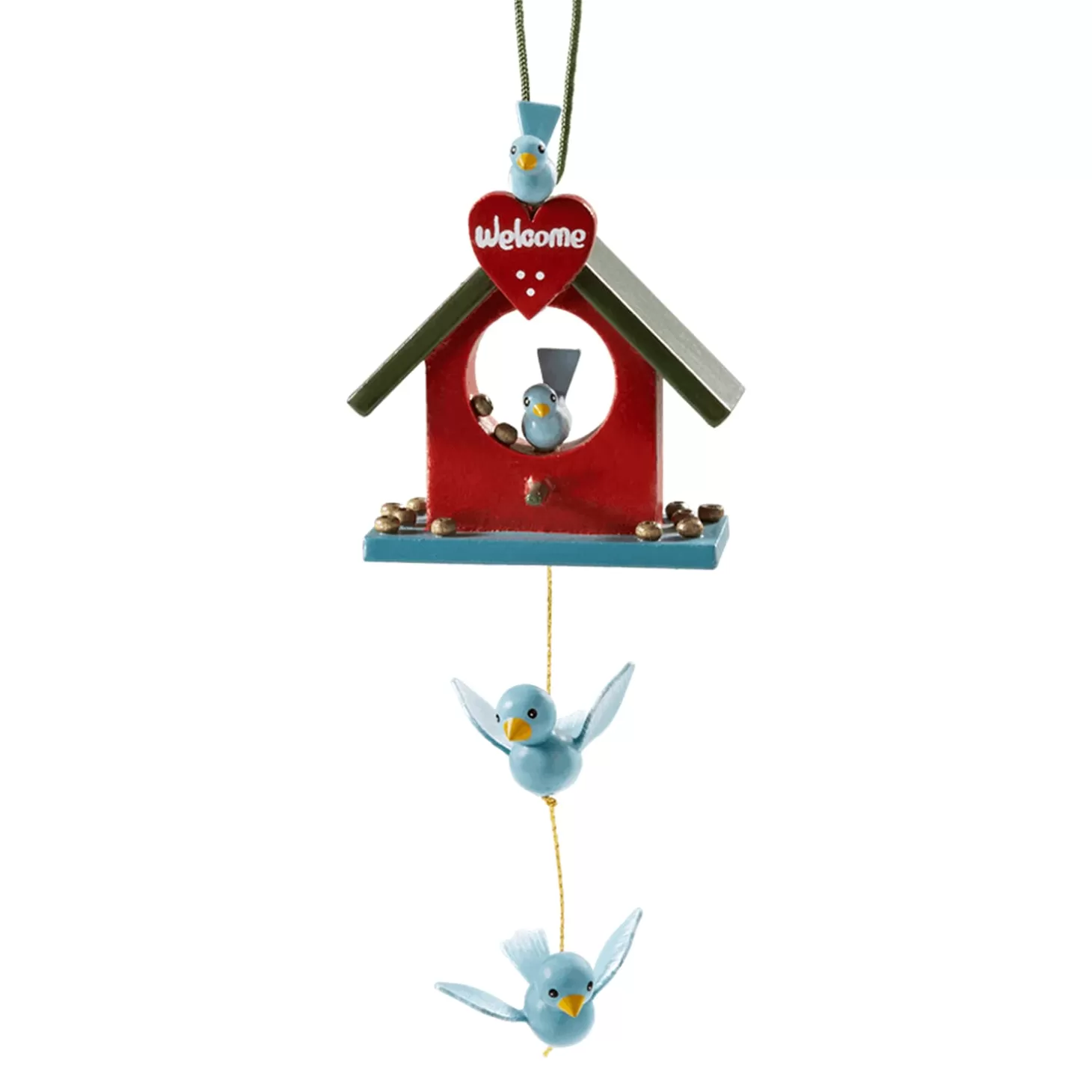 * Wood Tree Decorations>Birdhouse "Welcome"