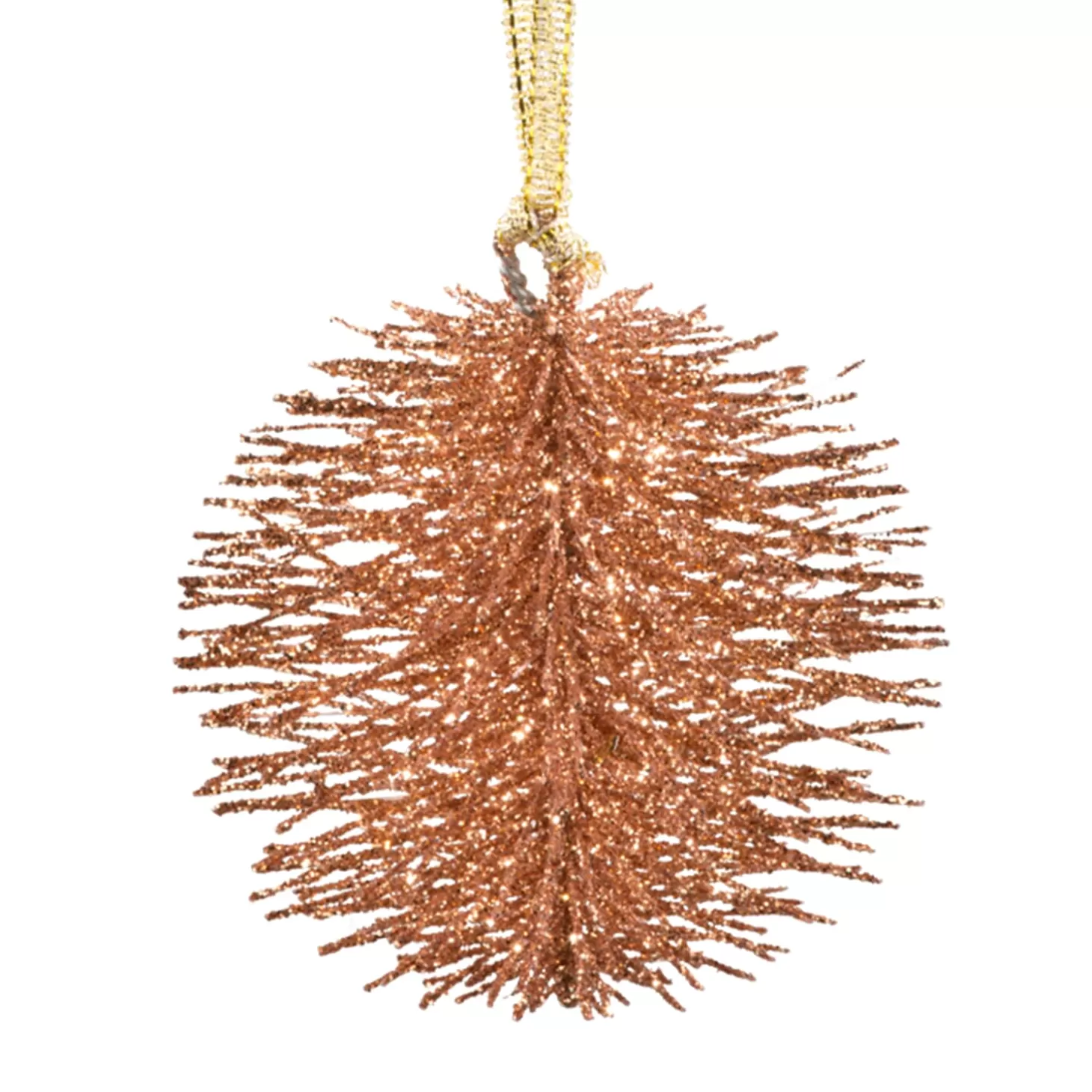 * Tree Ornaments>Bobble With Glitter, Large, Copper