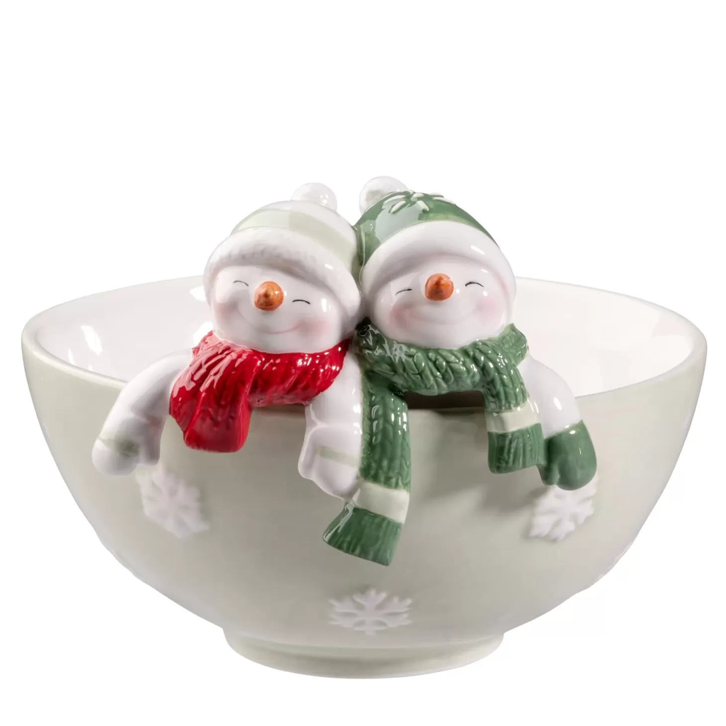 * Decorative Figurines>Bowl With Snowmen