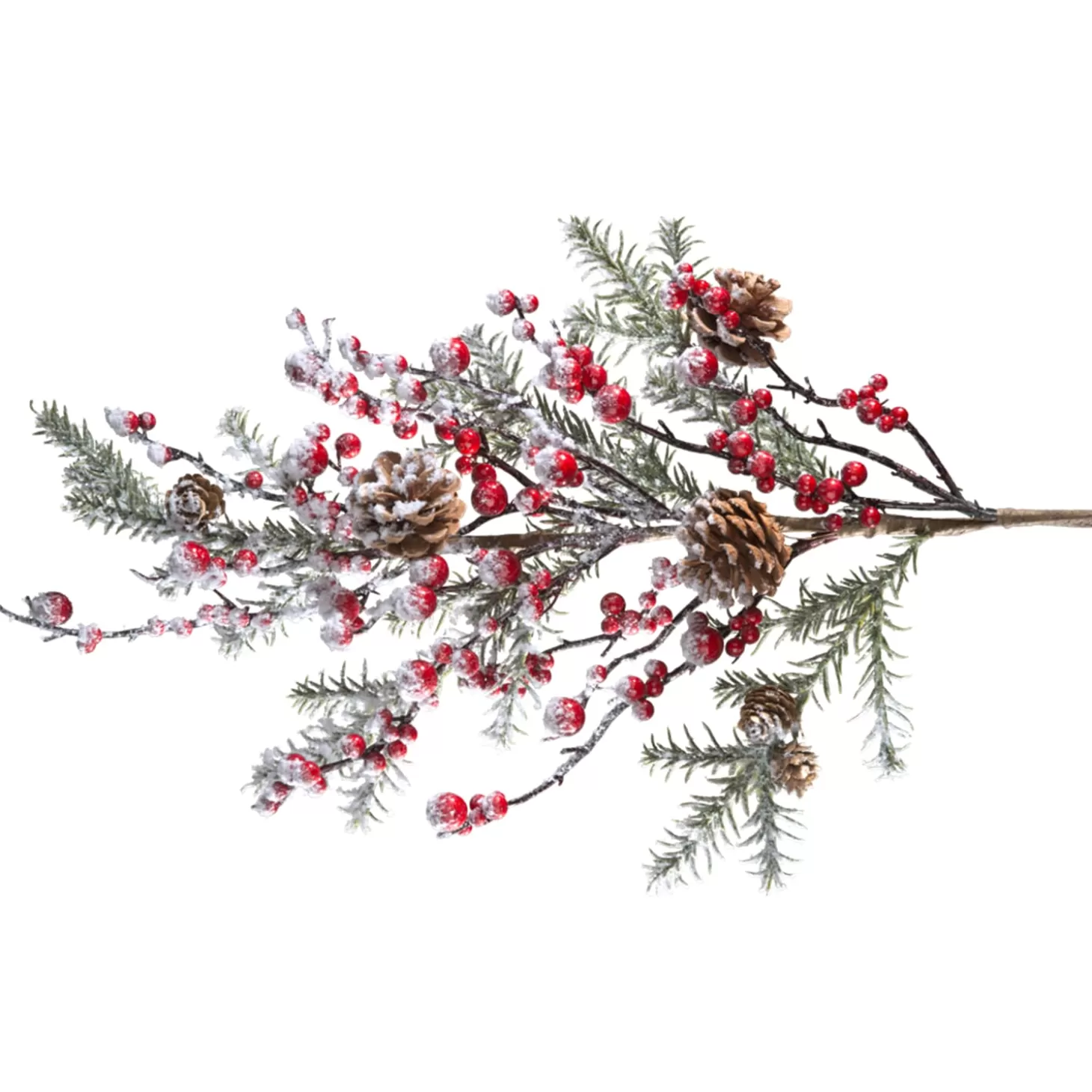 * Home Decorations>Branch With Frosted Red Berries And Pine Cones