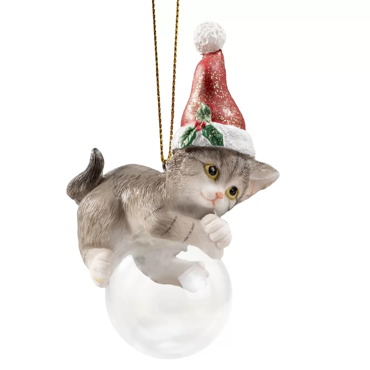 * Resin Tree Decorations>Brown Kitten On Bauble