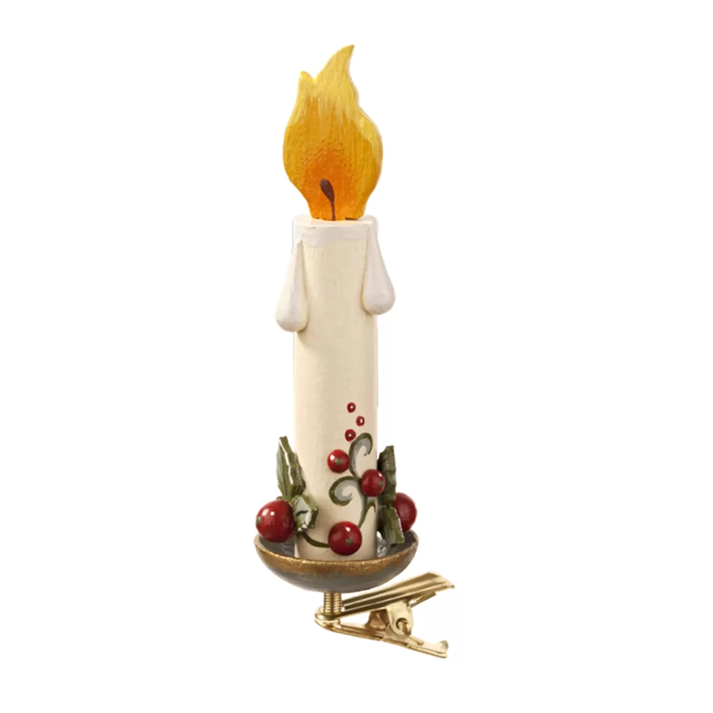 * Wood Tree Decorations>Candle With Clip