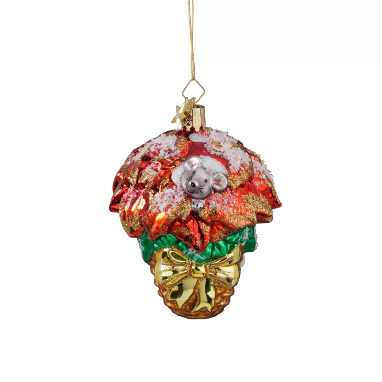 Poesie in Glas Glass Tree Decorations>Christmas Poinsettia