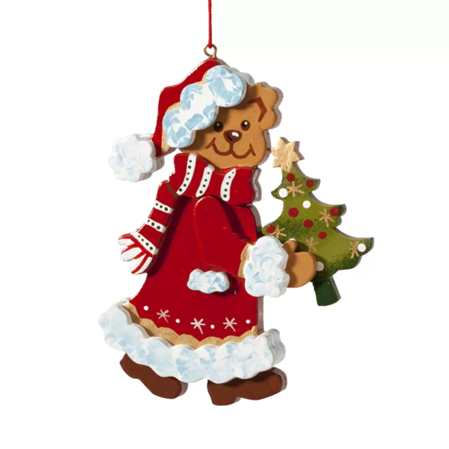 * Wood Tree Decorations>Christmas Teddy