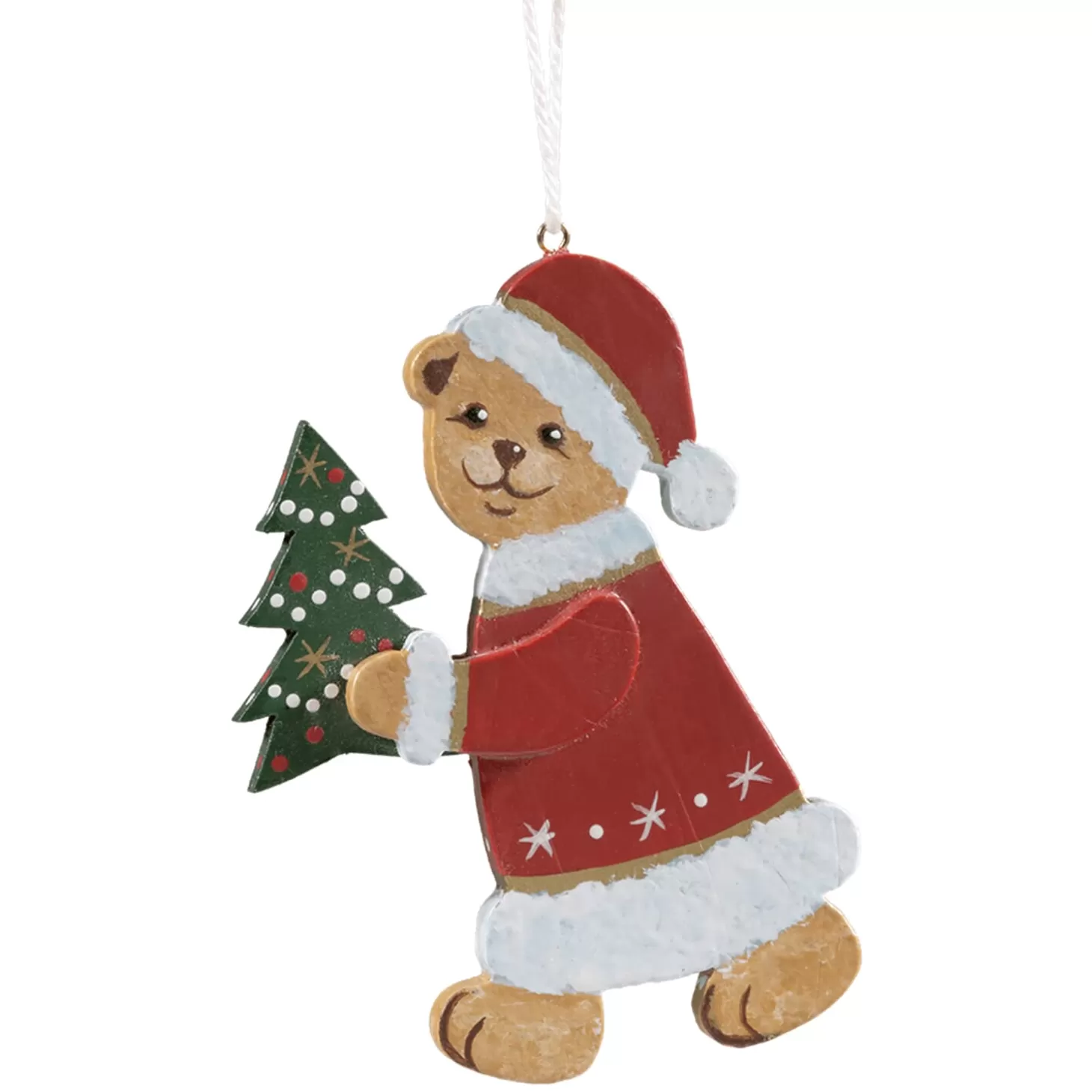 * Pewter Tree Decorations>Christmas Teddy With Christmas Tree