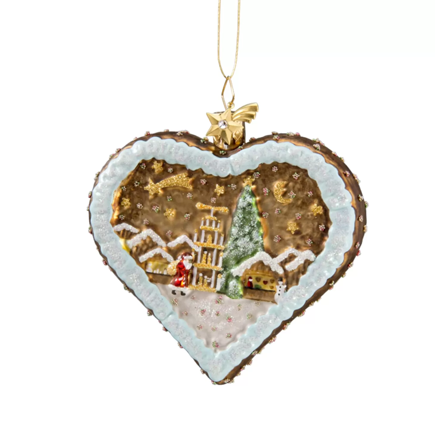 Poesie in Glas Glass Tree Decorations>Christmas Tree Ornament Gingerbread Heart