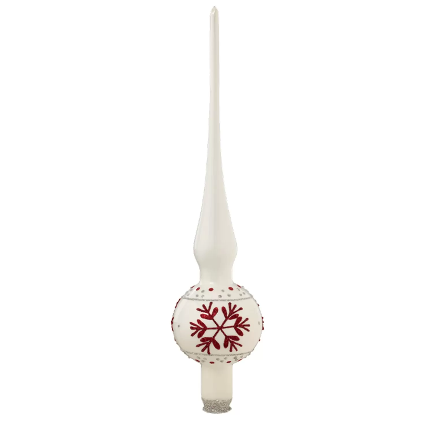 * Tree Topper>Christmas Tree Top White With Red Flakes