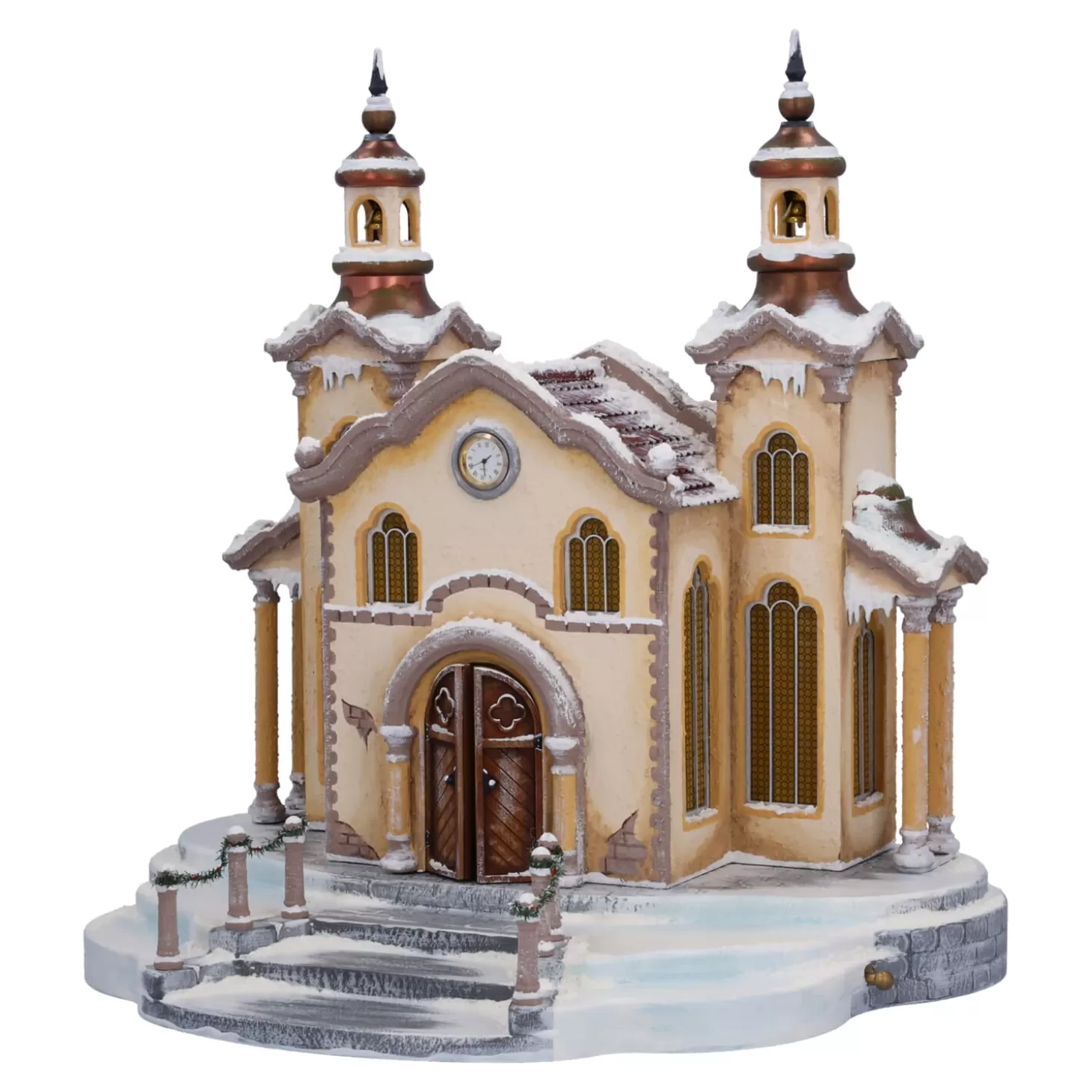 Kindertraum Children's Dreams Collection>Citychurch In Winter (With Music Box And Lighting)