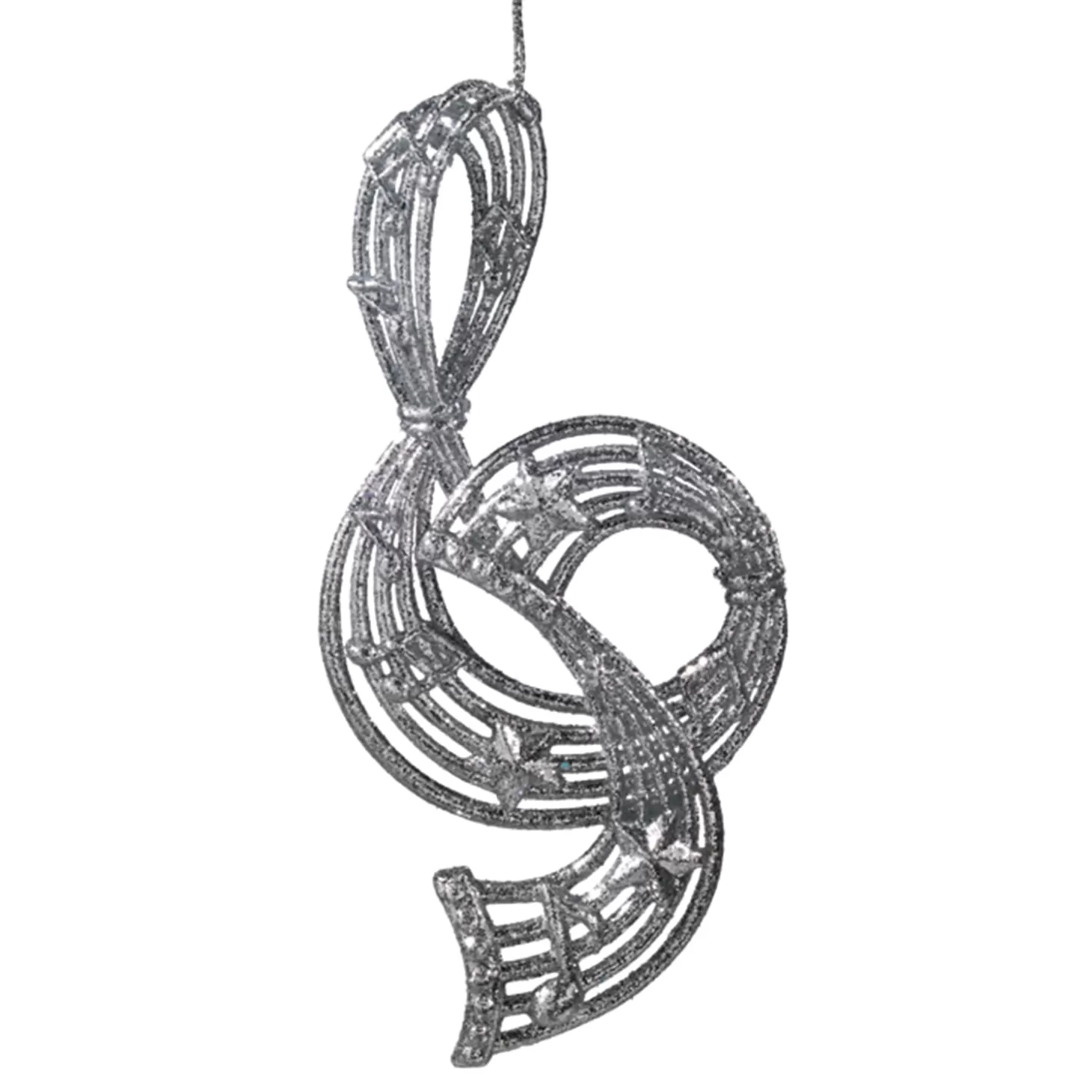 * Plastic Tree Decorations>Clef, Silver