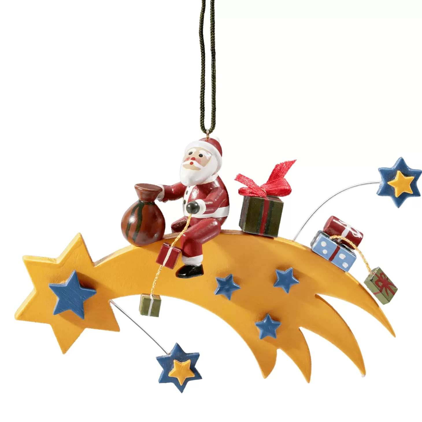 * Wood Tree Decorations>Comet With Santa