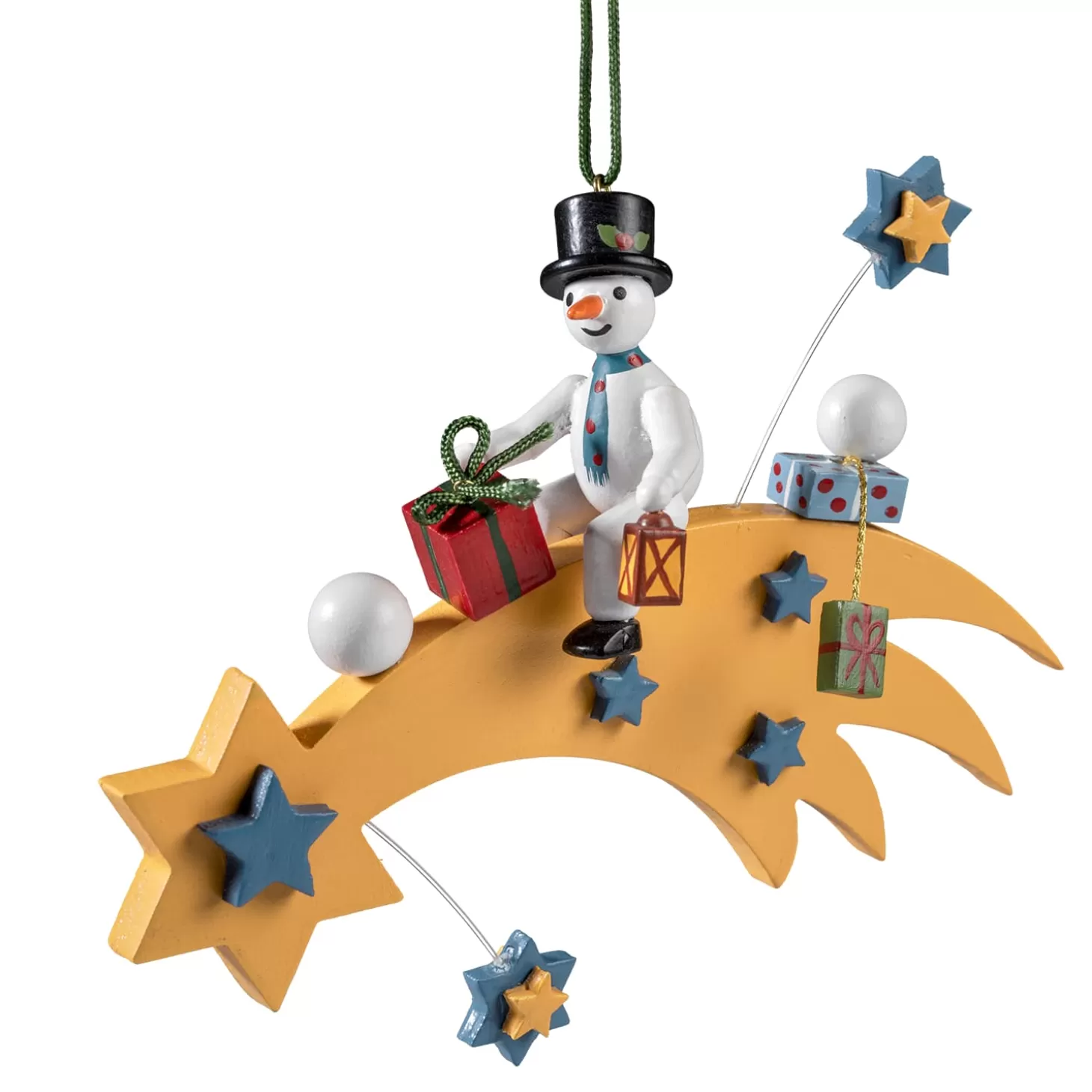 * Wood Tree Decorations>Comet With Snowman