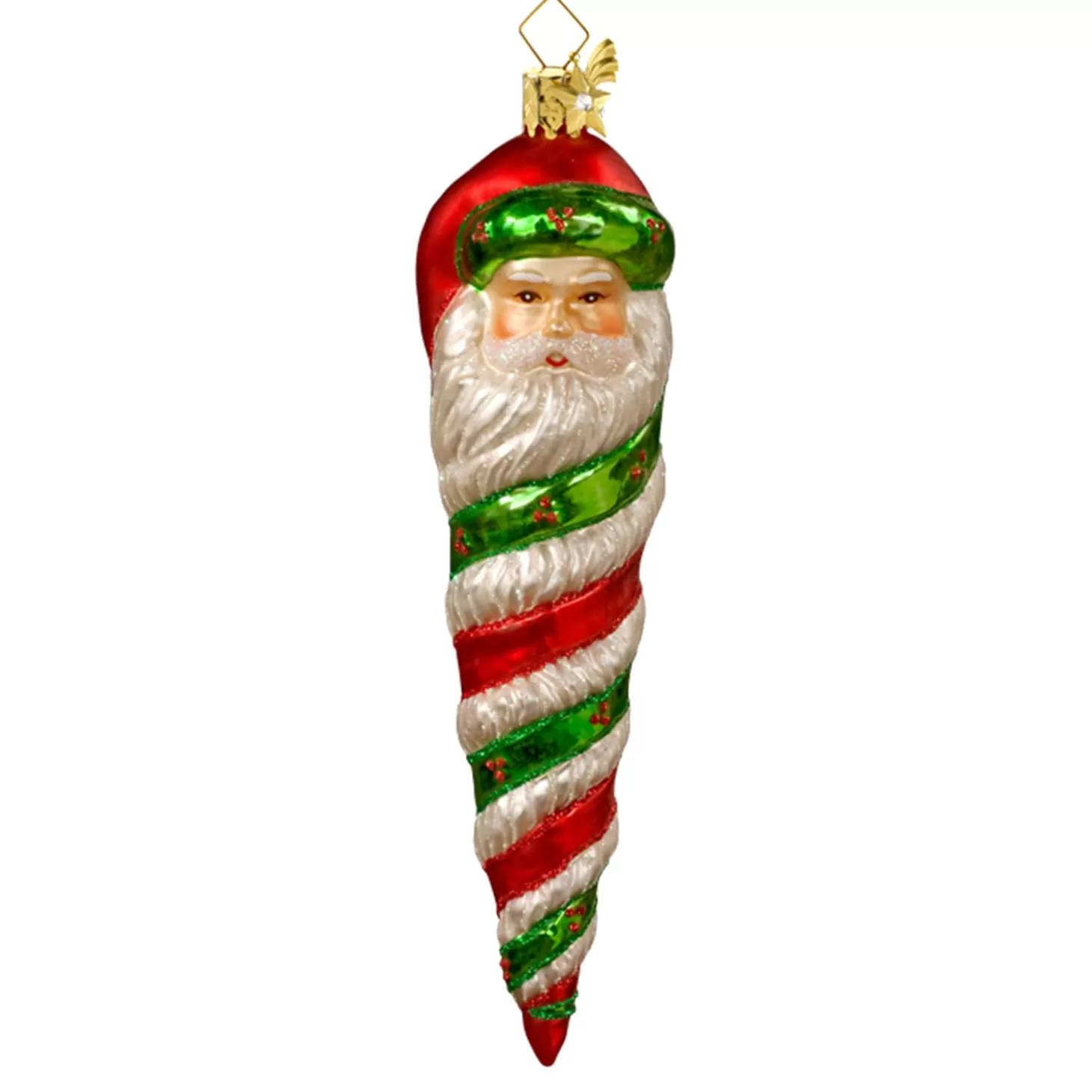 Poesie in Glas Glass Tree Decorations>Cone Santa Claus