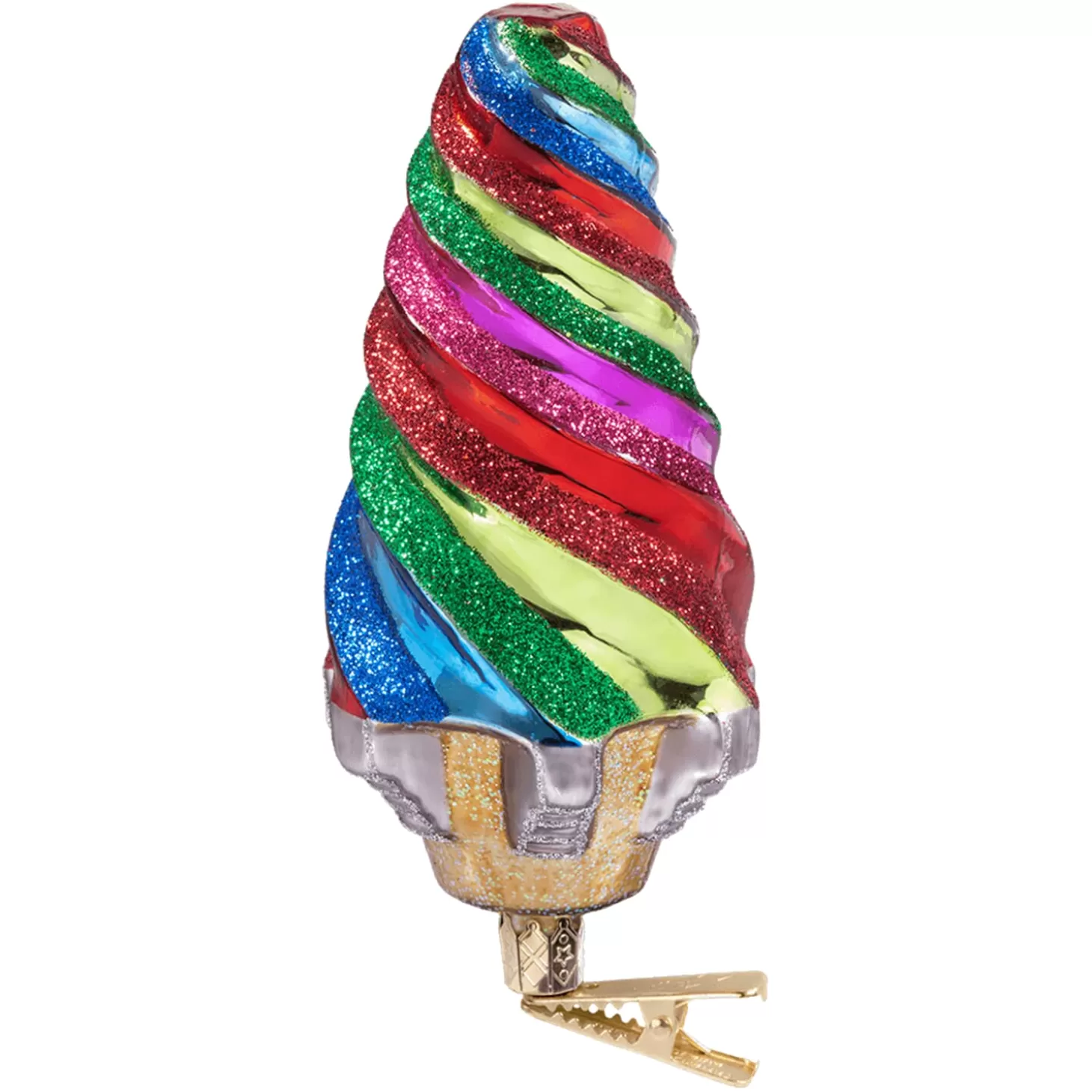 Poesie in Glas Tree Baubles And Set Offers>Cone "Spiral" Multicolored