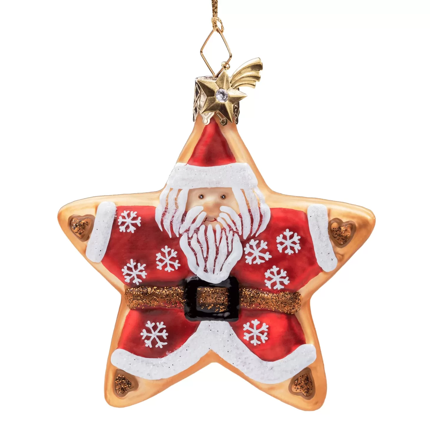 Poesie in Glas Glass Tree Decorations>Cookie Star Santa