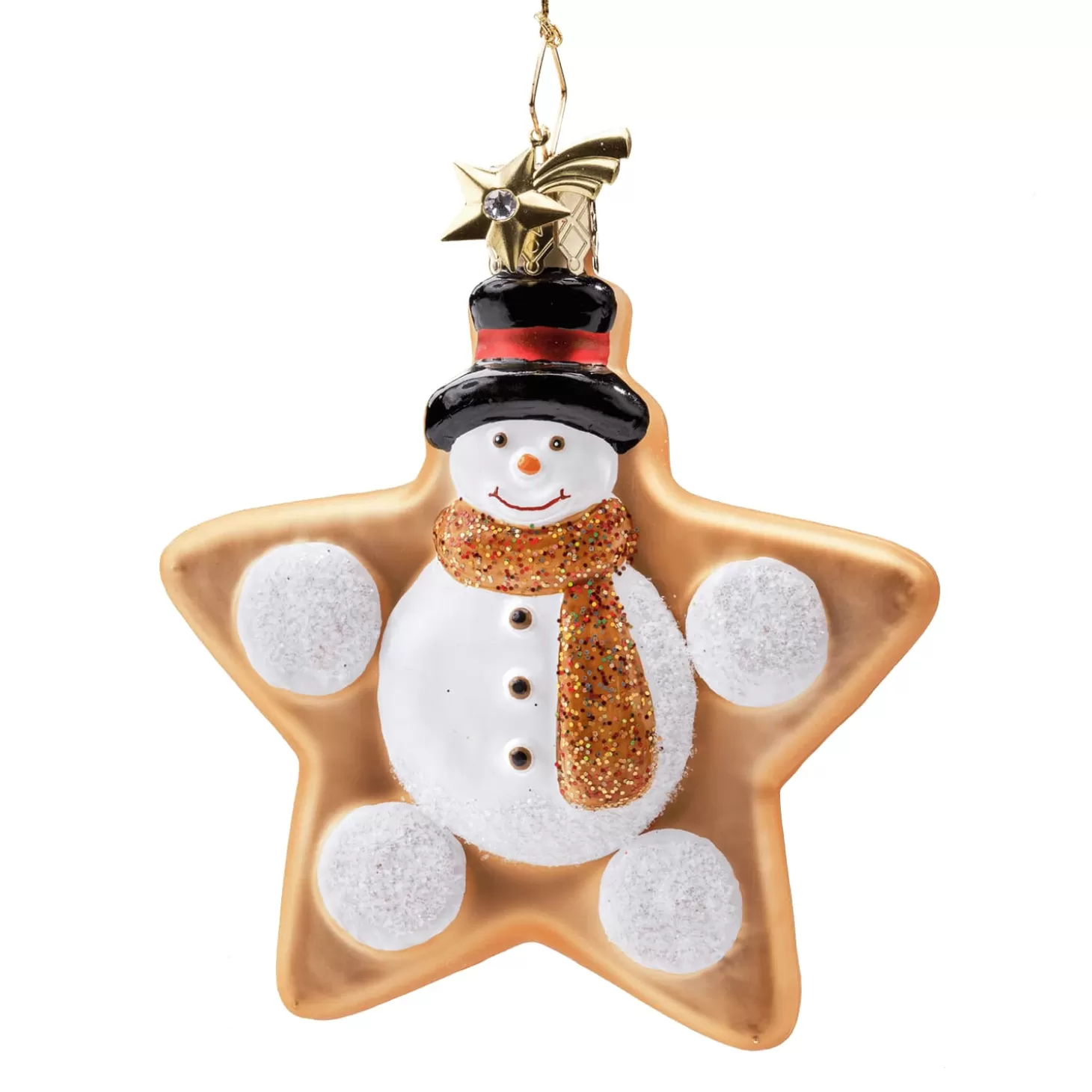 Poesie in Glas Glass Tree Decorations>Cookie Star Snowman