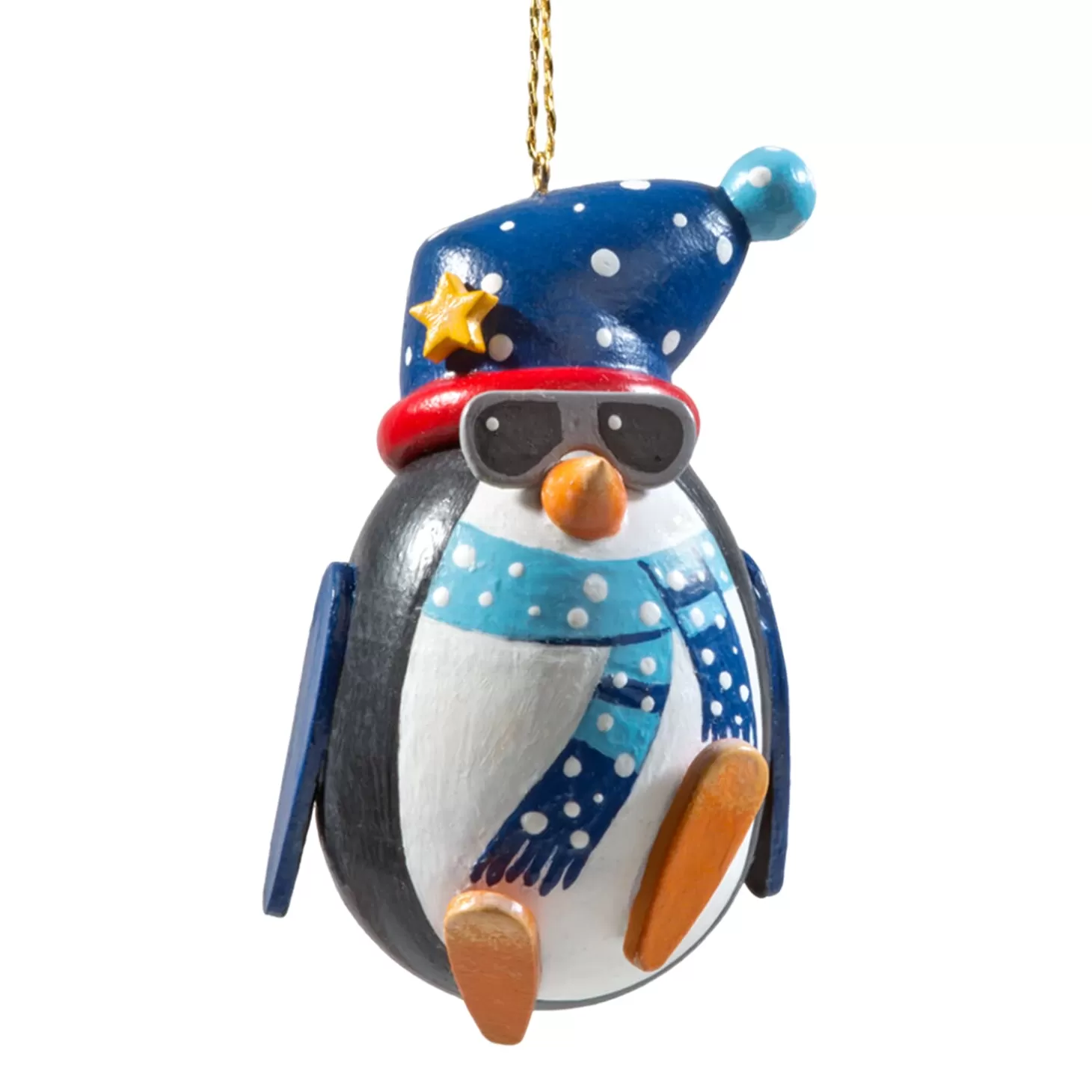 * Wood Tree Decorations>Cool Penguin