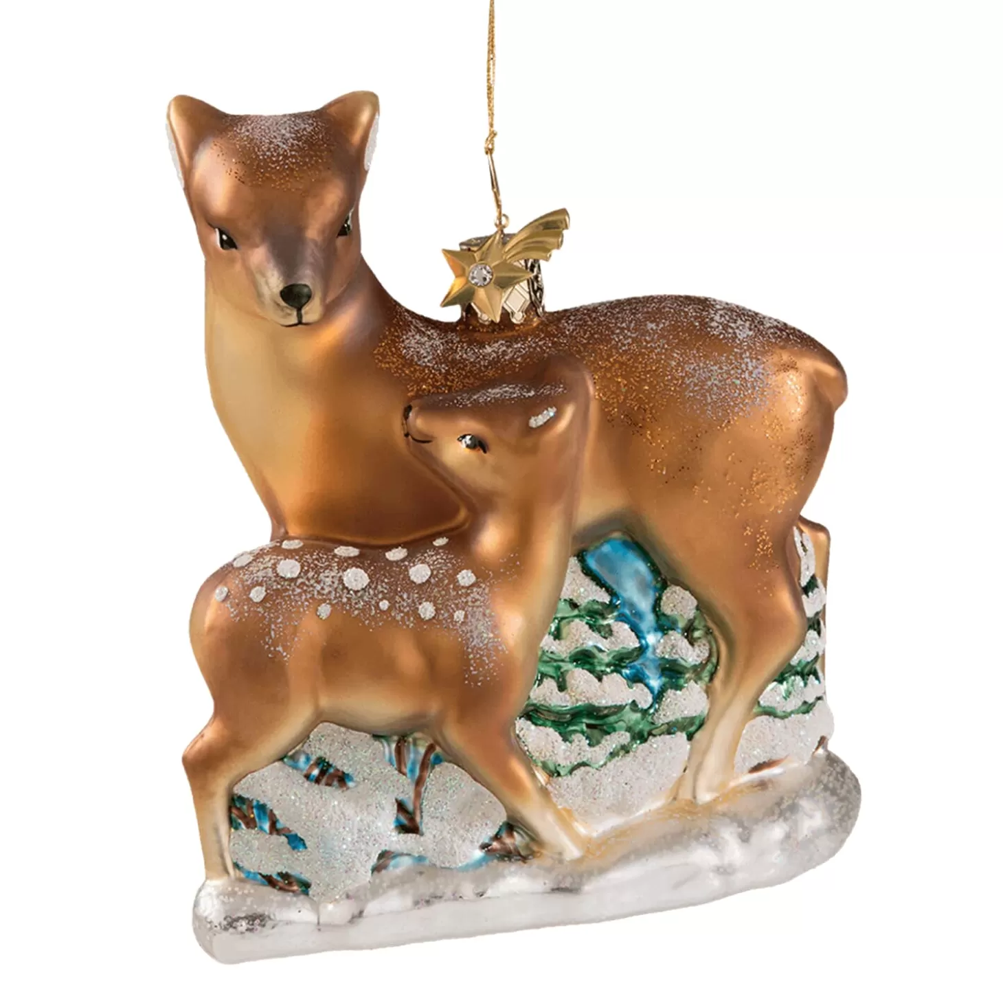 Poesie in Glas Glass Tree Decorations>Deer With Fawn