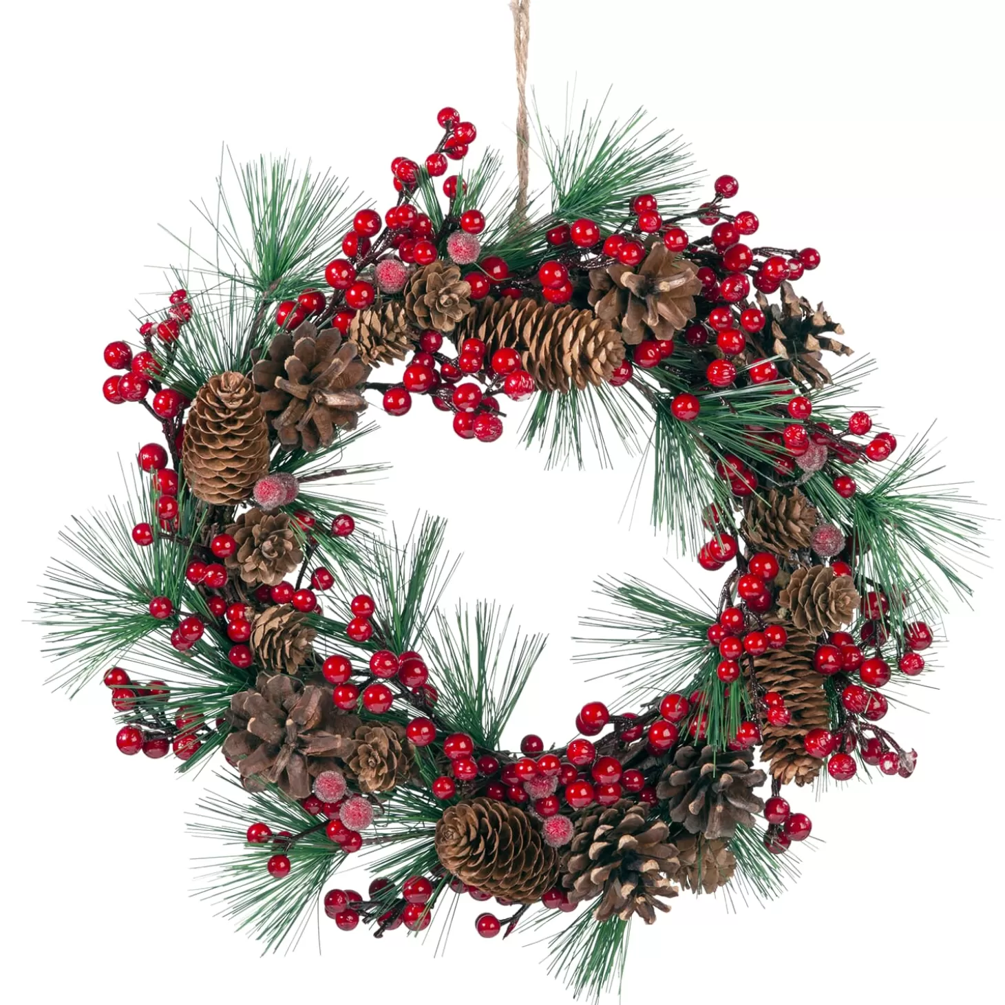 * Home Decorations>Door-/Table Wreath With Red Berries And Pine Cones