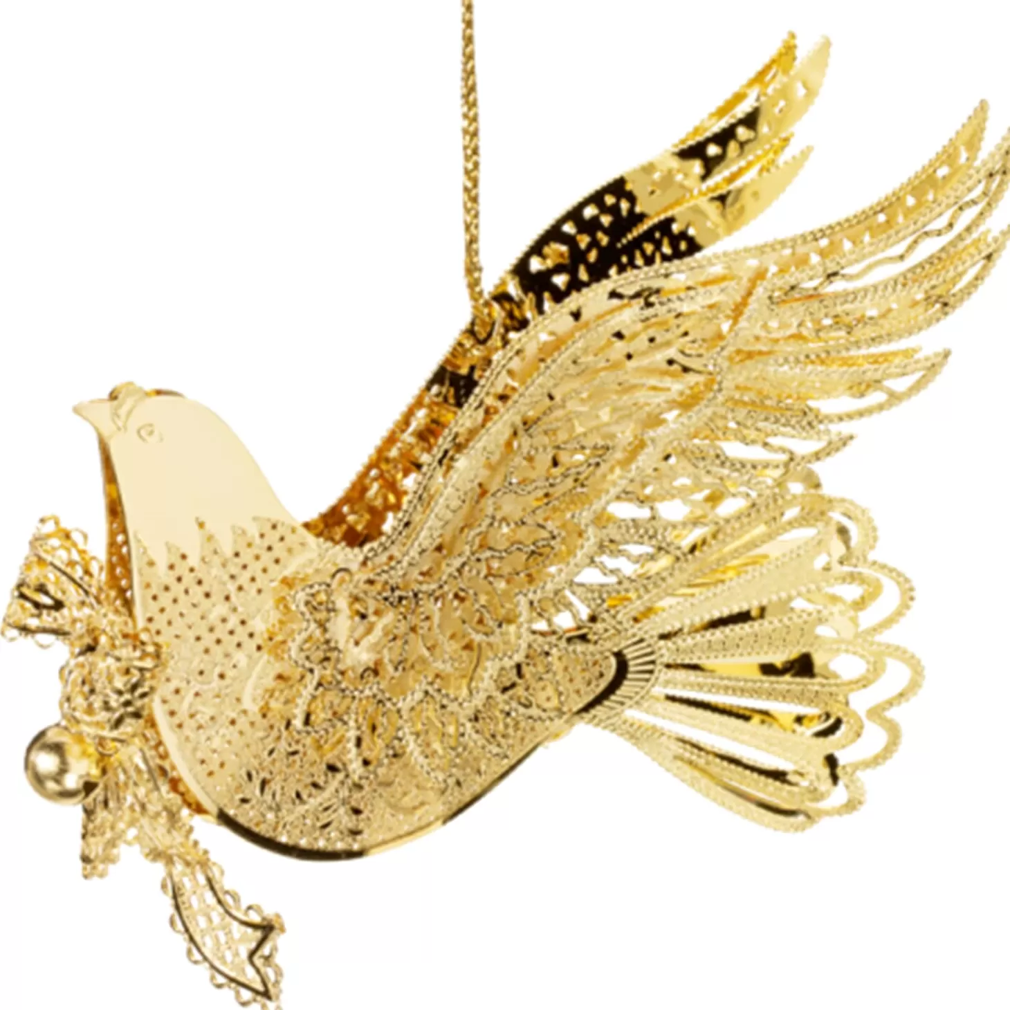 * Brass Tree Decorations>Dove, Gold-Plated