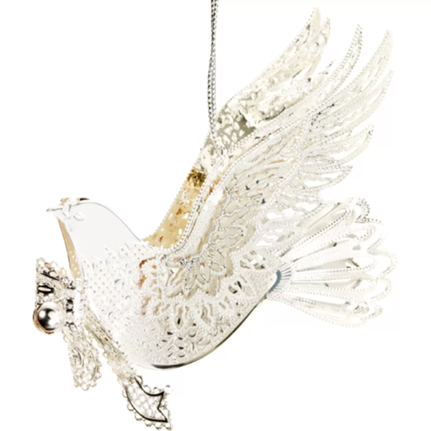 * Brass Tree Decorations>Dove, Silver-Plated