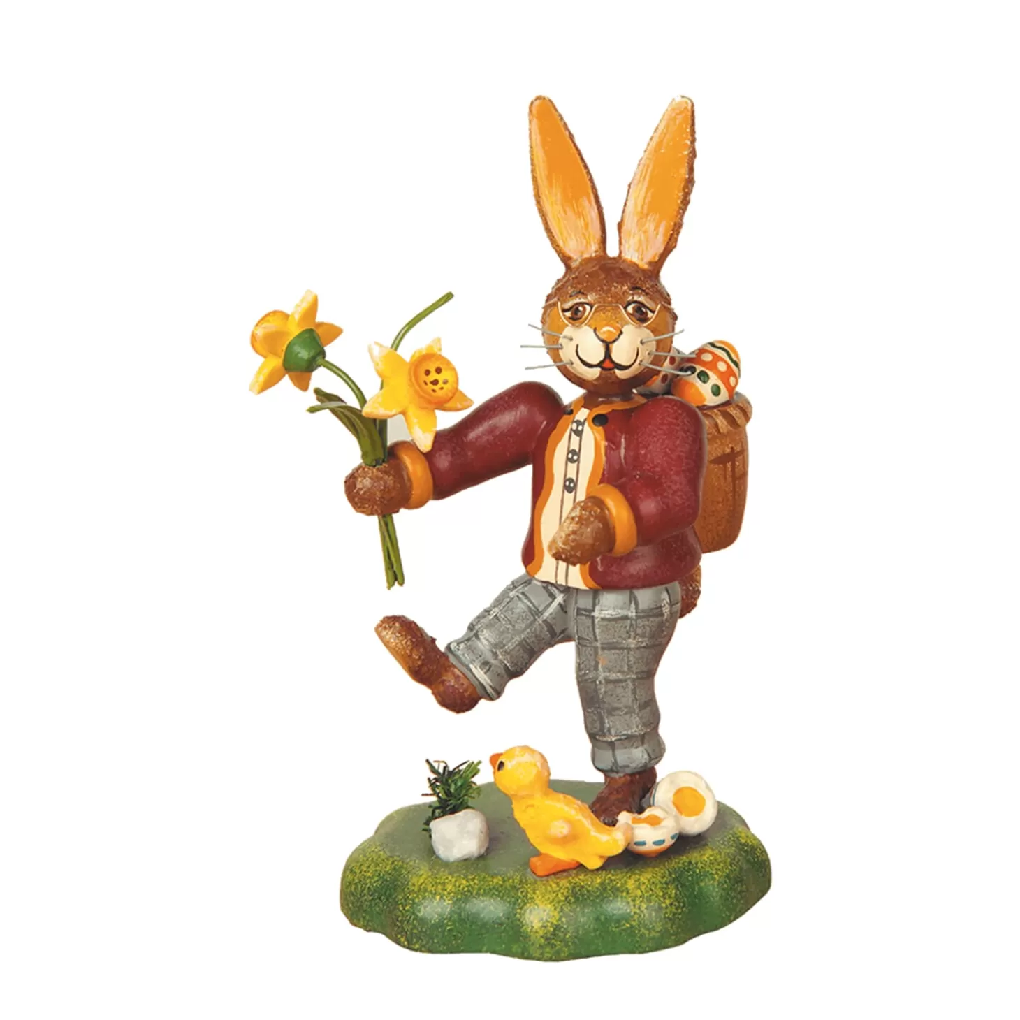 Hubrig Volkskunst Hubrig Miniatures>Father Rabbit With Narcissus