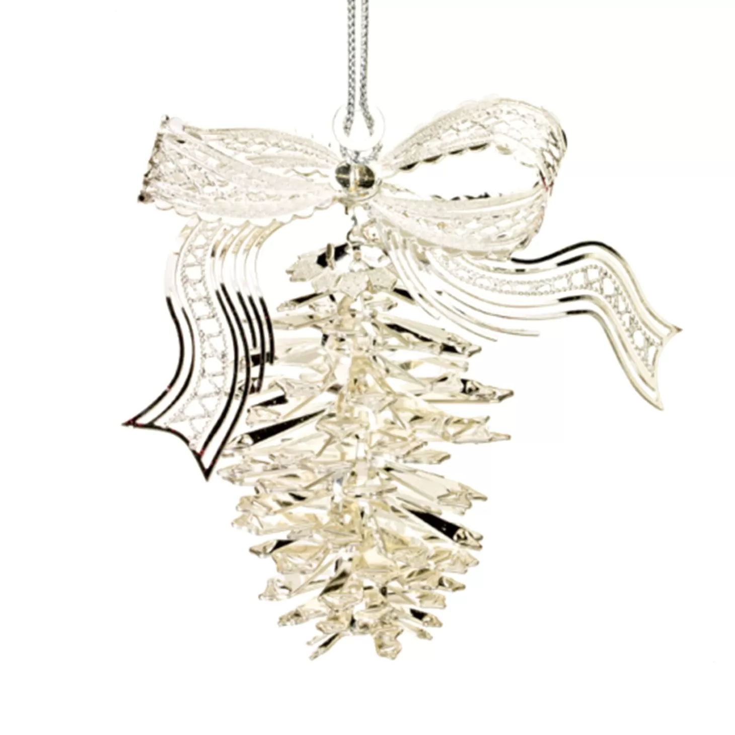 * Brass Tree Decorations>Fir Cone, Silver-Plated