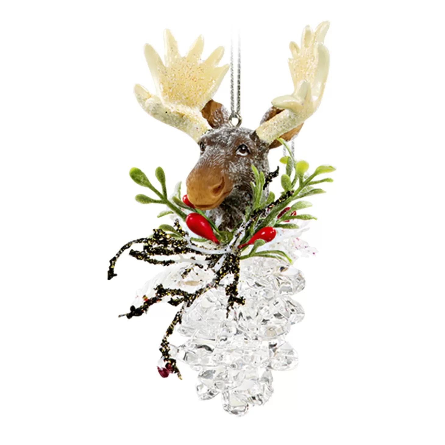 * Acrylic Tree Decorations>Fir Cone With Elk