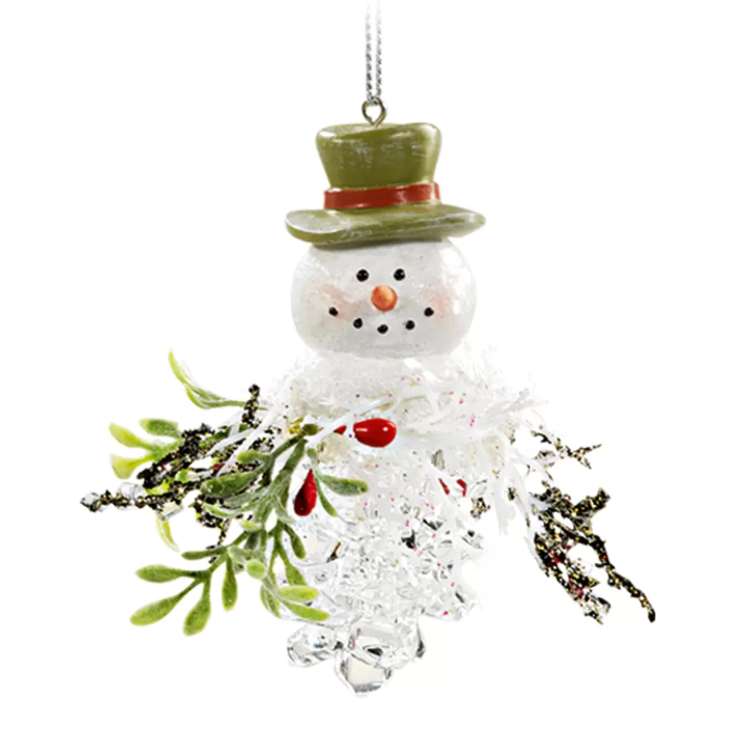 * Acrylic Tree Decorations>Fir Cone With Snowman