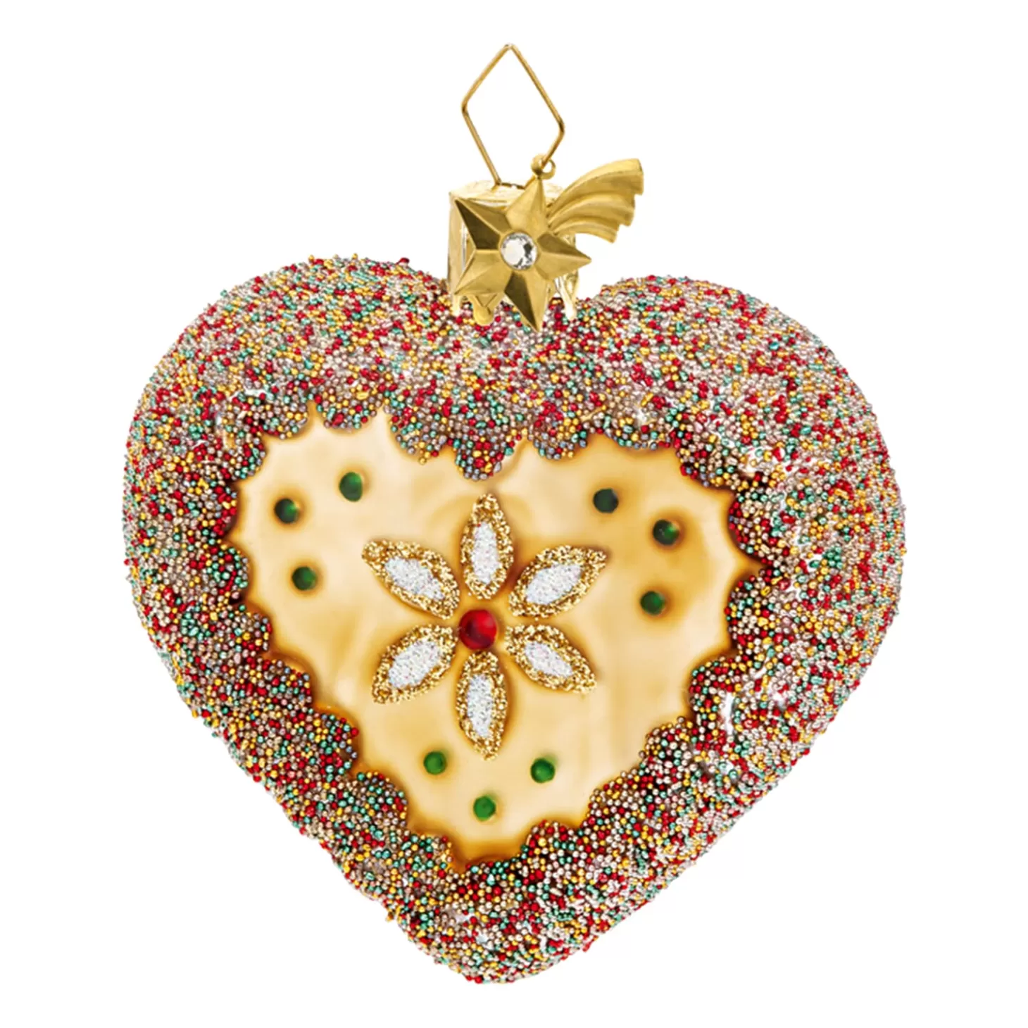 Poesie in Glas Bavaria Souvenirs>Gingerbread Heart With Beads