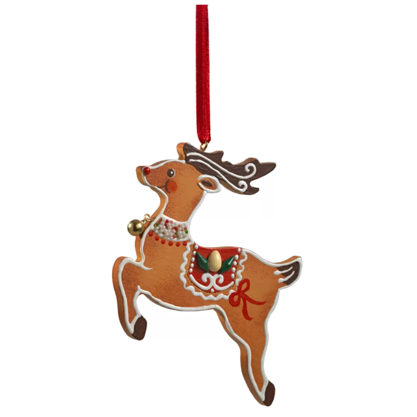 * Wood Tree Decorations>Gingerbread Reindeer