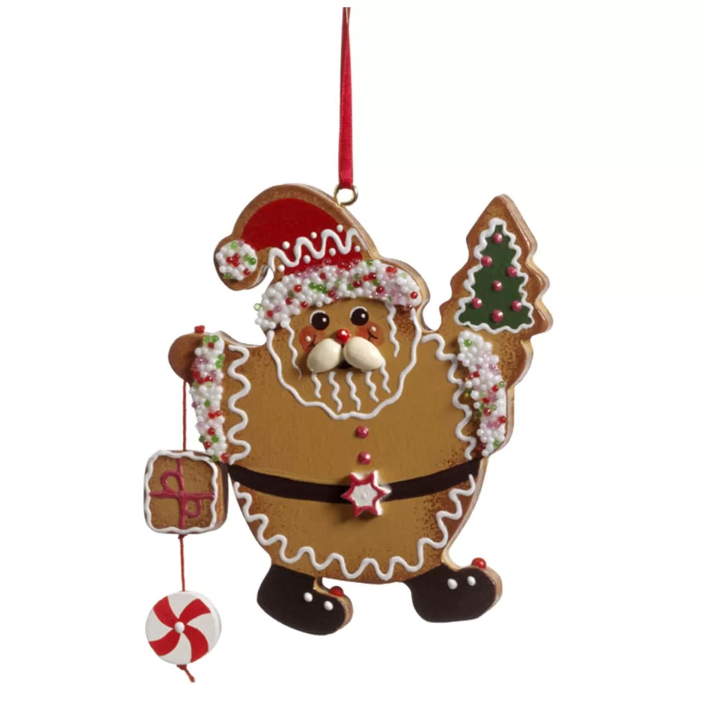 * Wood Tree Decorations>Gingerbread Santa