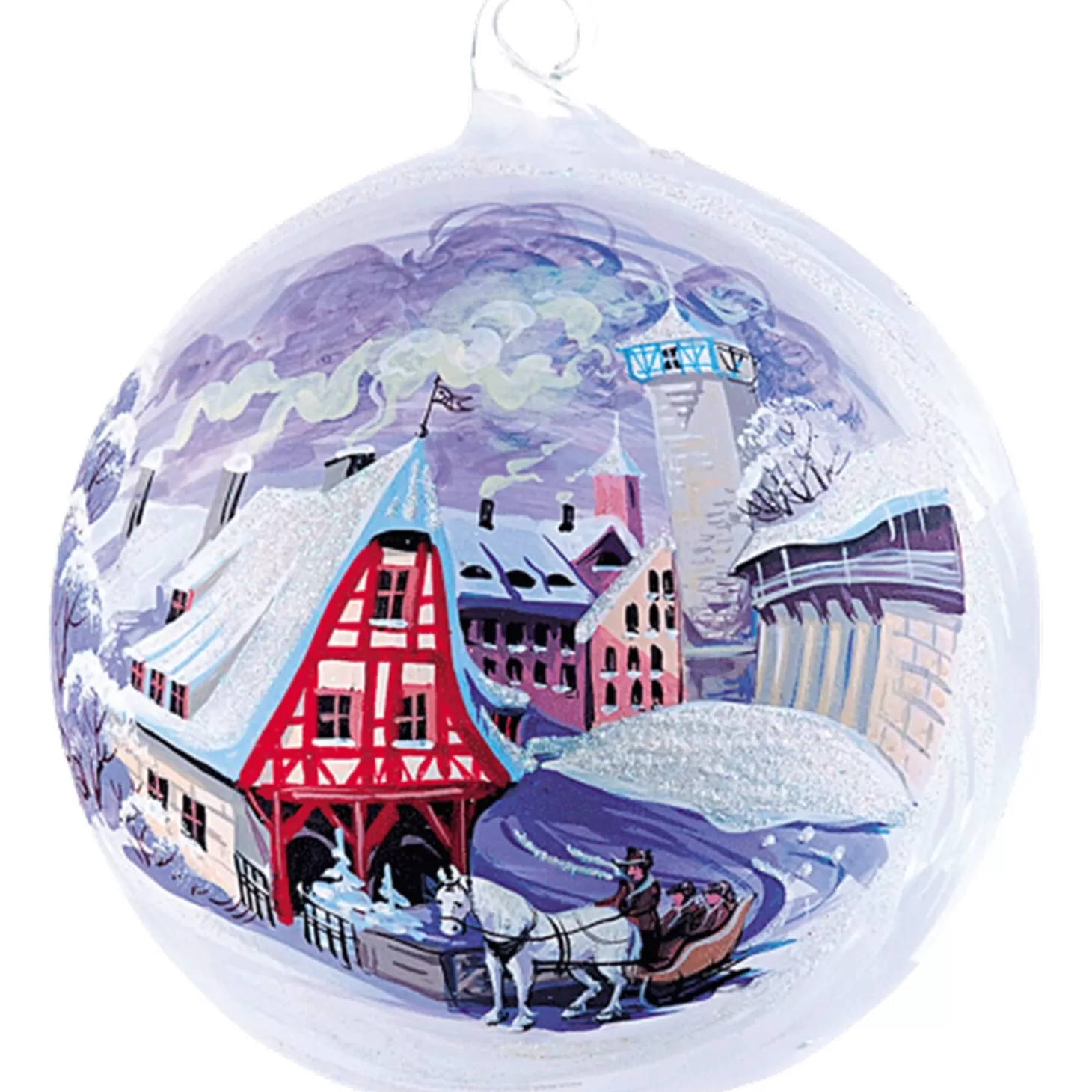 * Rothenburg Souvenirs>Glass Bauble "Alte Schmiede", Wintertime In Rothenburg, 10Cm